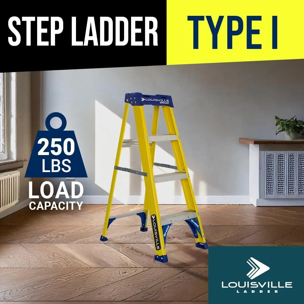 5-Foot Fiberglass Step Ladder, 250-Pound Load Capacity, Type I, FS2005