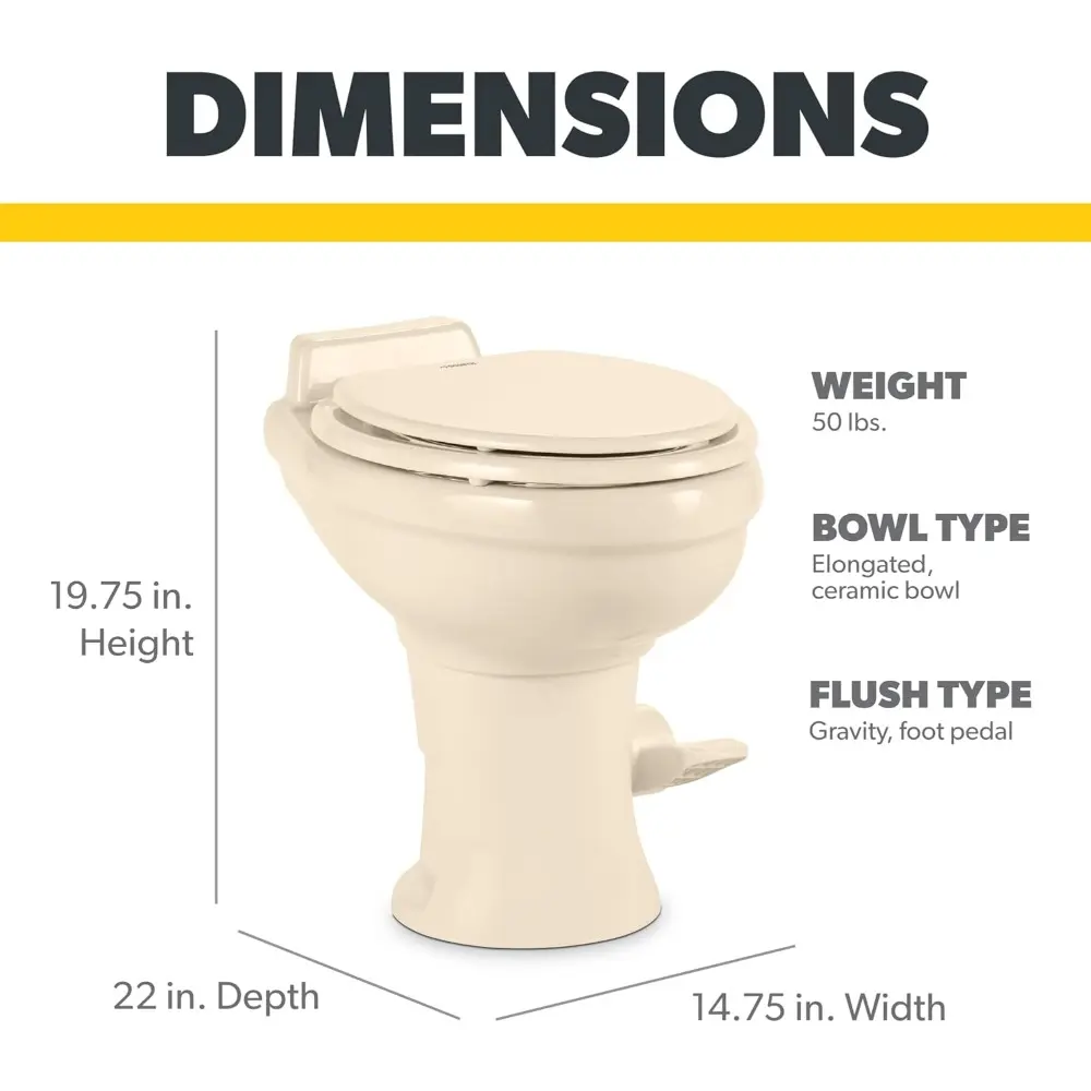 320 Series Standard Height Toilet, Bone