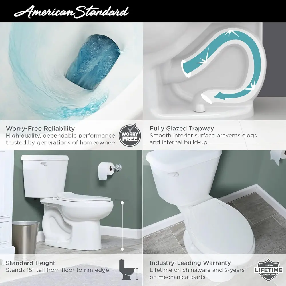 221CA104.020 Colony 1.28 GPF 2-Piece Elongated Toilet with 12-In Rough-In, White
