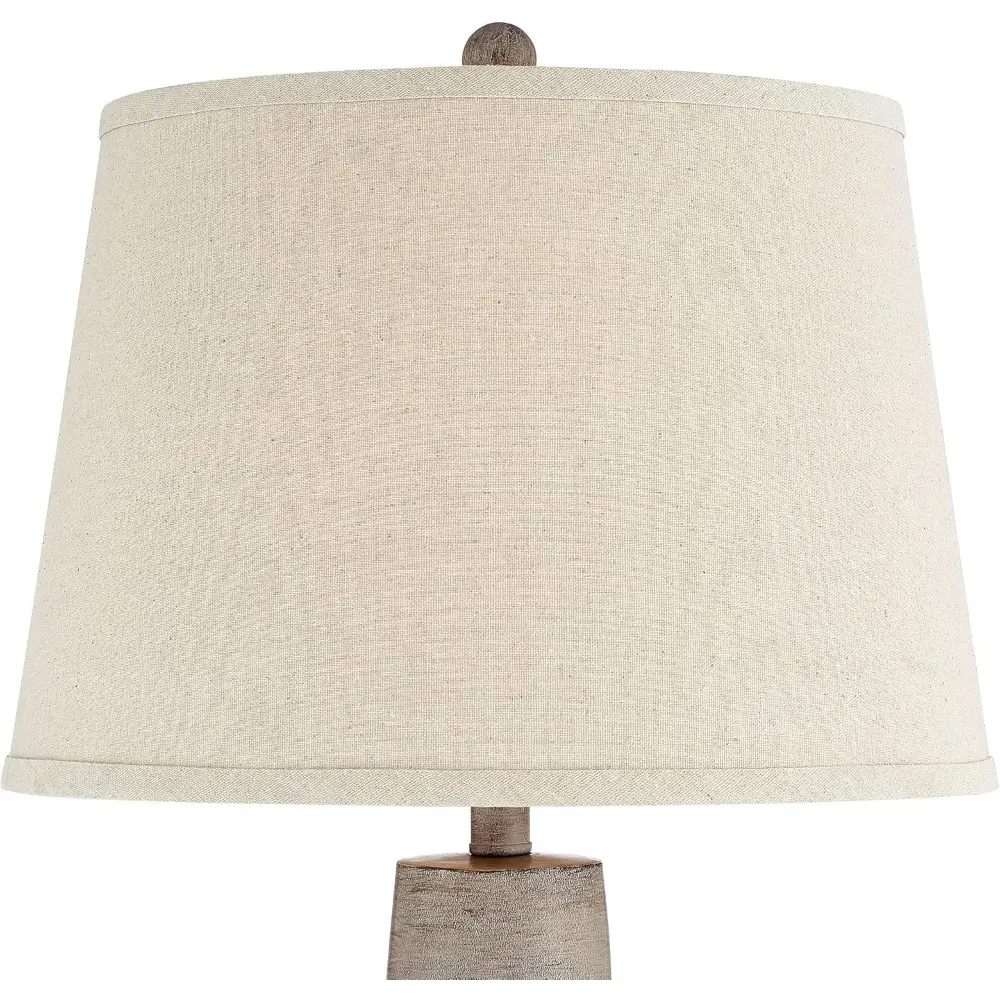 Regency Hill Glenn Rustic Country Cottage Style Table Lamps 27" Tall Set of 2 Southwest Urn Neutral Fabric Drum Shade Decor for