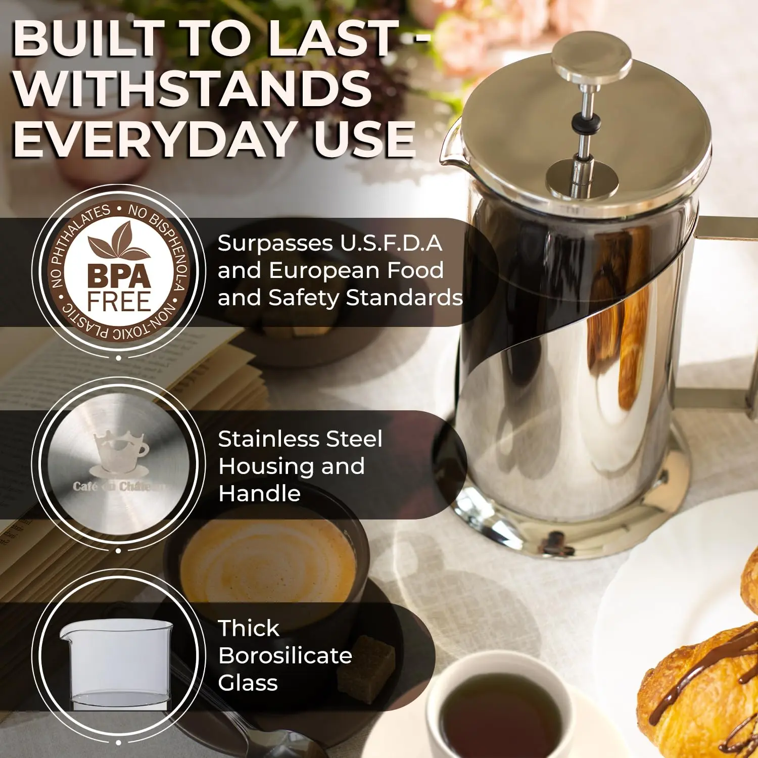 Cafe Du Chateau Coffee Ground Set, Ground Coffee, Great Coffee Gifts - Gourmet Ground Coffee Set