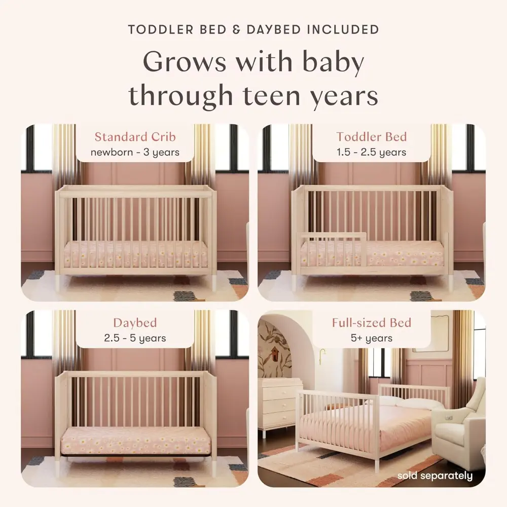 Babyletto Gelato 4-in-1 Convertible Baby Crib with Wooden Toddler Bed, Daybed & Full-Size Bed Conversion - GREENGUARD Gold Certi