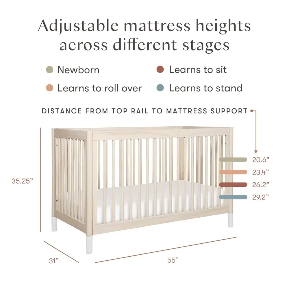 Babyletto Gelato 4-in-1 Convertible Baby Crib with Wooden Toddler Bed, Daybed & Full-Size Bed Conversion - GREENGUARD Gold Certi