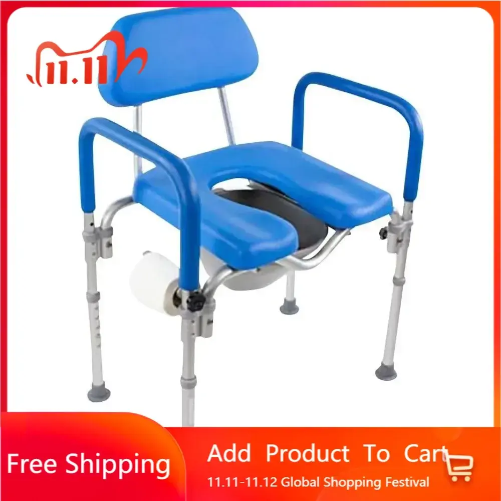 Dignity Ultra-Premium Padded Commode Shower Chair, Comfortable Raised Toilet Seat with Padded Arm Handles and Backrest, for Seni
