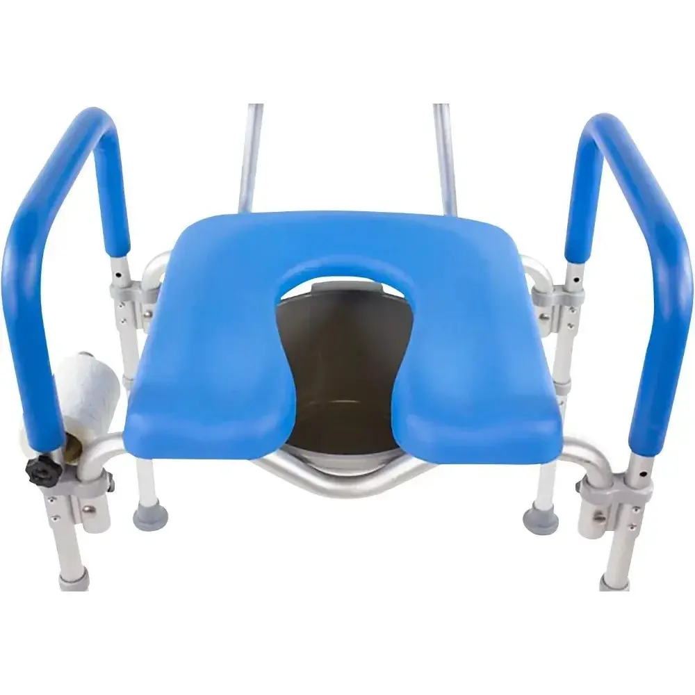 Dignity Ultra-Premium Padded Commode Shower Chair, Comfortable Raised Toilet Seat with Padded Arm Handles and Backrest, for Seni