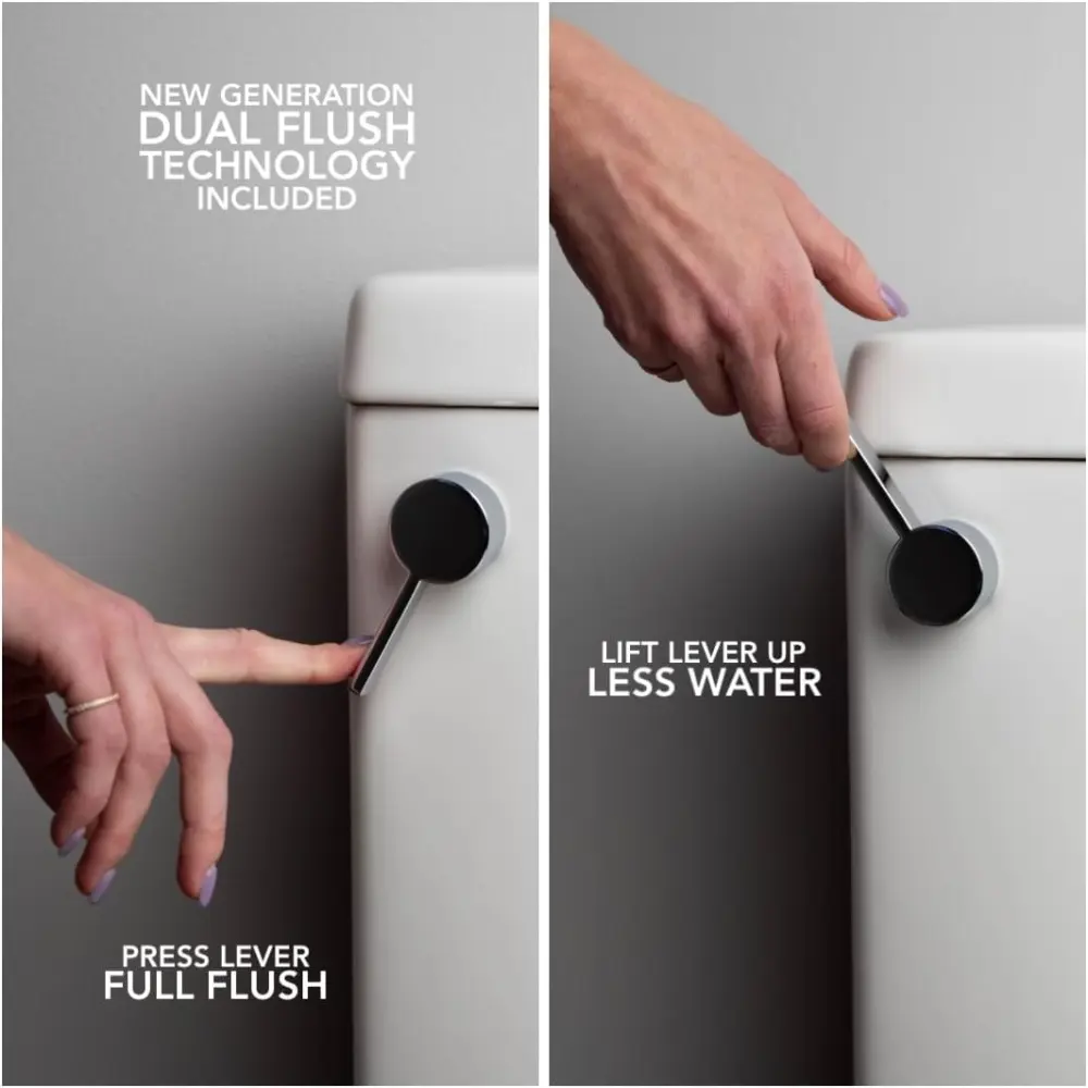 20 inch Extra Tall Toilet.  bowl taller than ADA Comfort Height. Dual flush, Metal handle, Slow-close seat