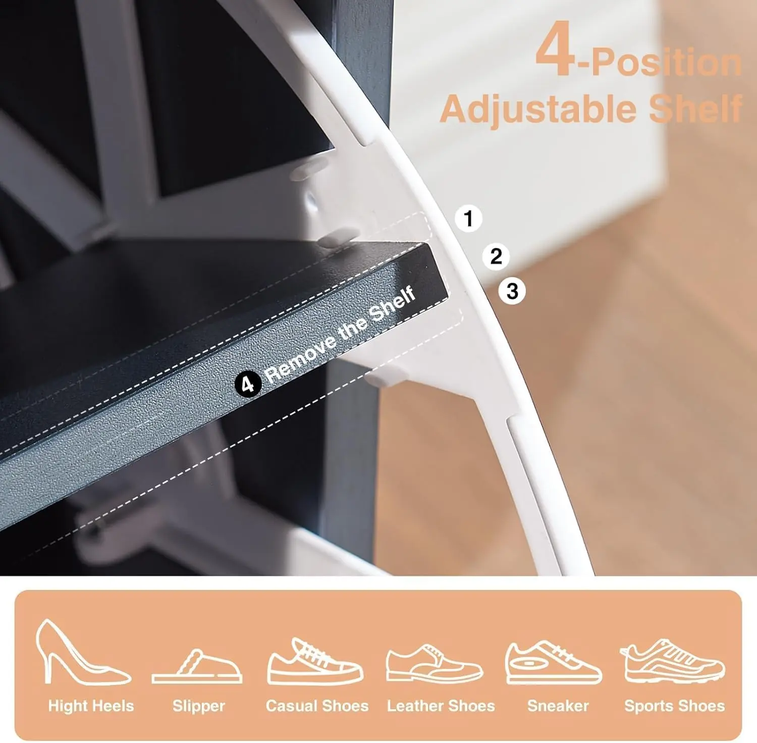 Shoe Storage Cabinet,Farmhouse Shoe Organizer with 2 Flip Drawers & Barn Door Design,Freestanding Hidden Slim Narrow Shoe