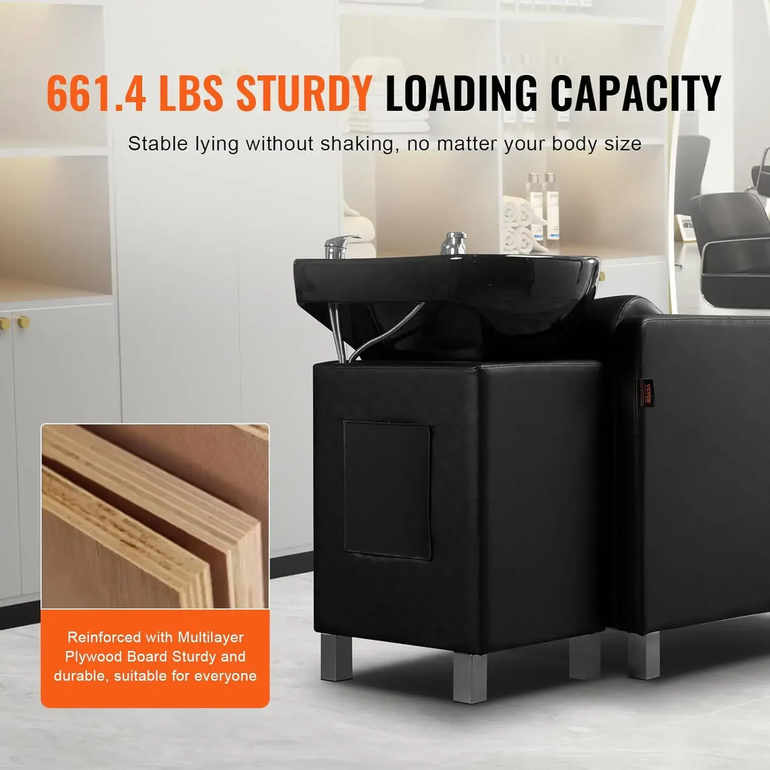 Shampoo Backwash Chair, Salon & Spa Hair Washing Station, Backwash Barber Shampoo Bowl and Chair