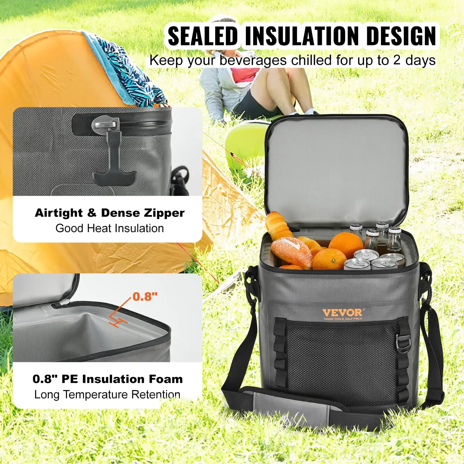 Soft Cooler Bag 30 Cans Leakproof Waterproof Soft Sided Cooler Bag Portable,Lightweight & Portable Collapsible Cooler for