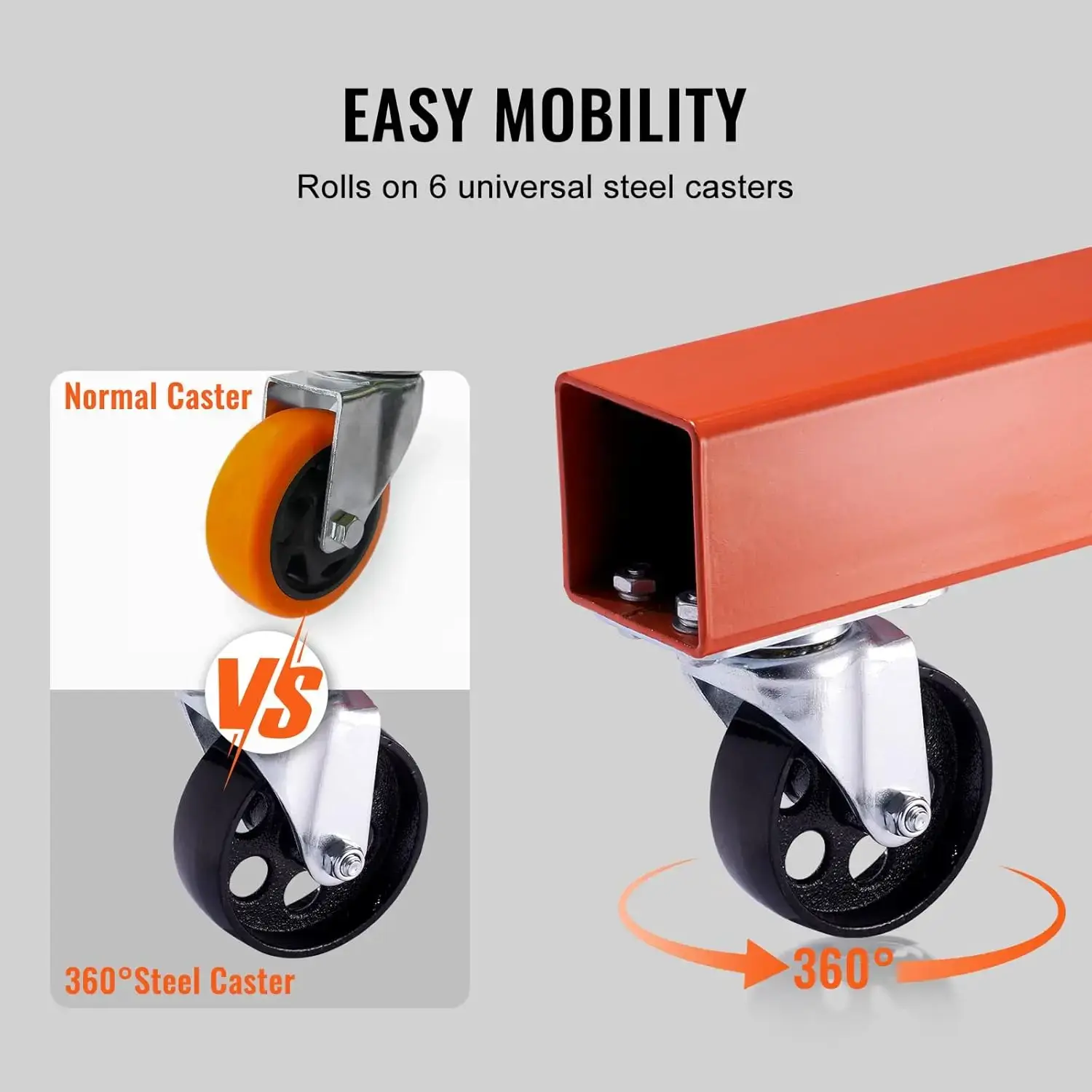 Hydraulic Engine Hoist with Lever, 2 Ton/4400 LBS Heavy-Duty Cherry Picker Shop Crane, Foldable Engine Crane and Engine Hoist