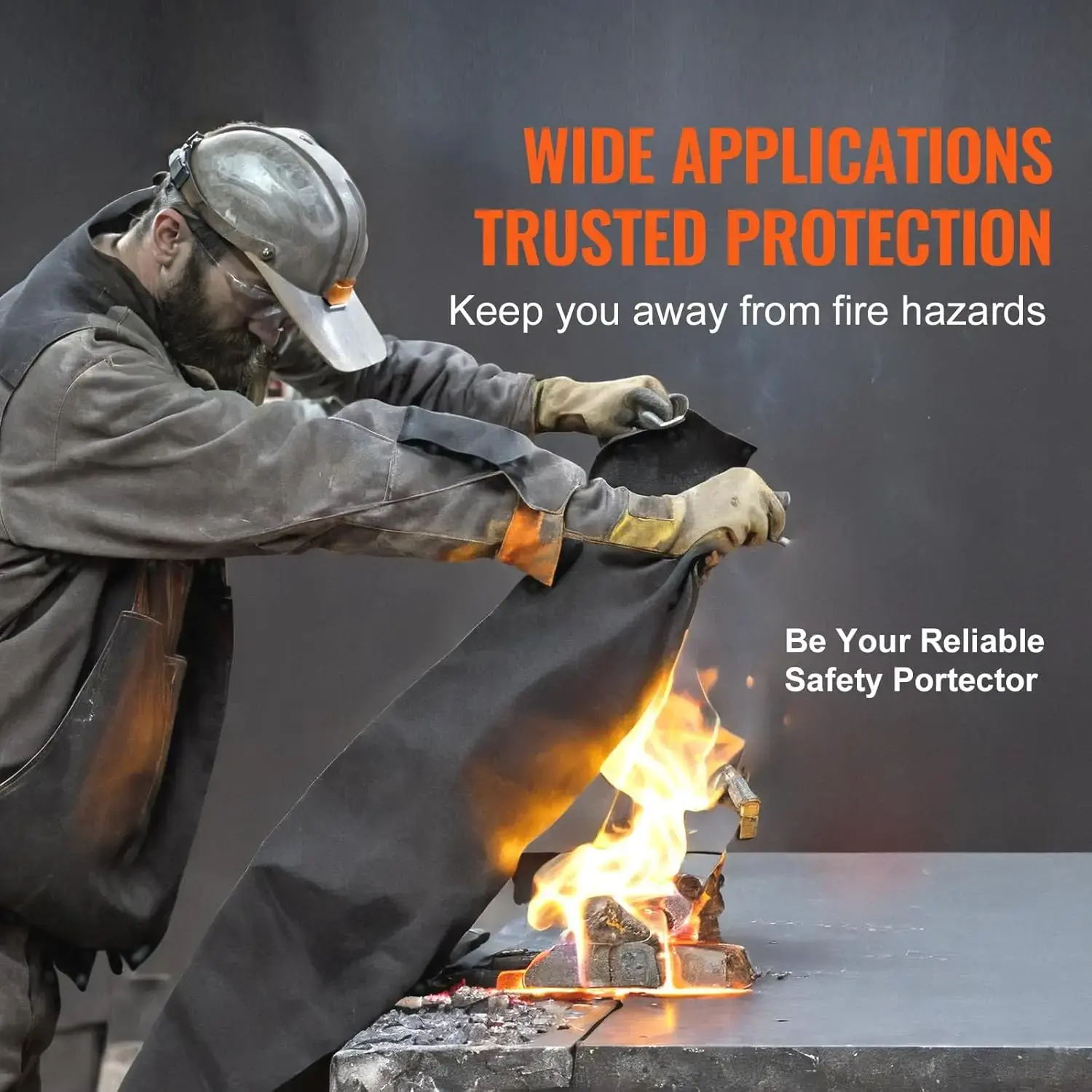 Carbon Felt Welding Blanket 4 Pack, 37" x 36" Flame Retardant Welding Blanket, Up To 1800°F Heat Resistant Blanket Set
