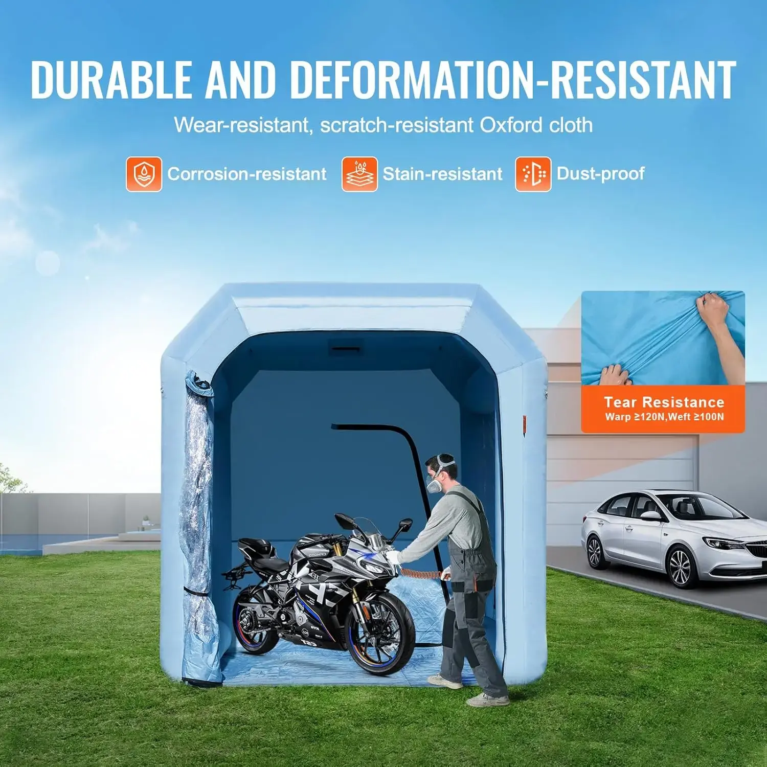 Inflatable Paint Booth, 9.8 x 8.2 x 8.2 ft Inflatable Spray Booth, with 550W Powerful Blower and Air Filter System