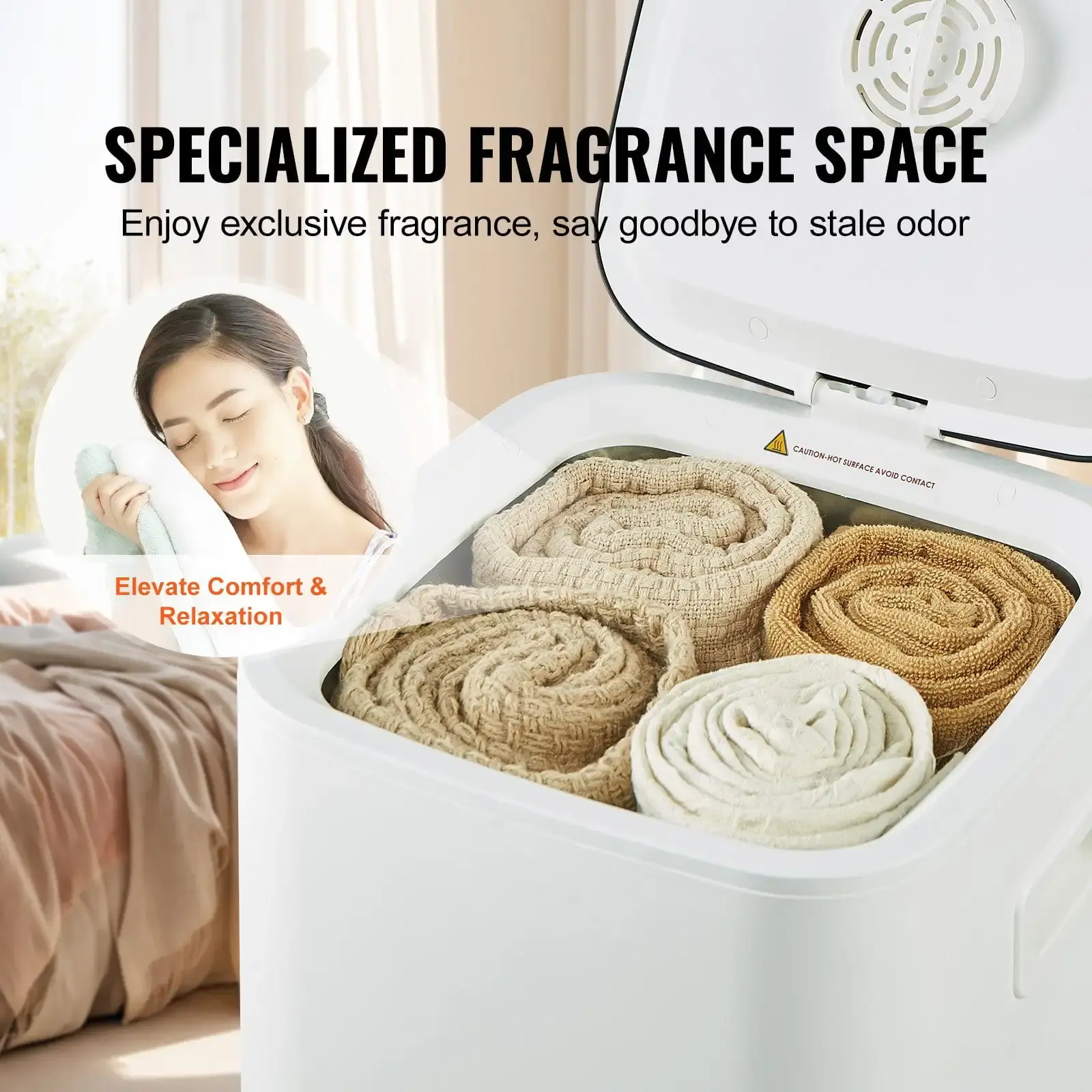 20L Large Towel Warmer Bucket with LED Screen, U-Shaped Light, Timer