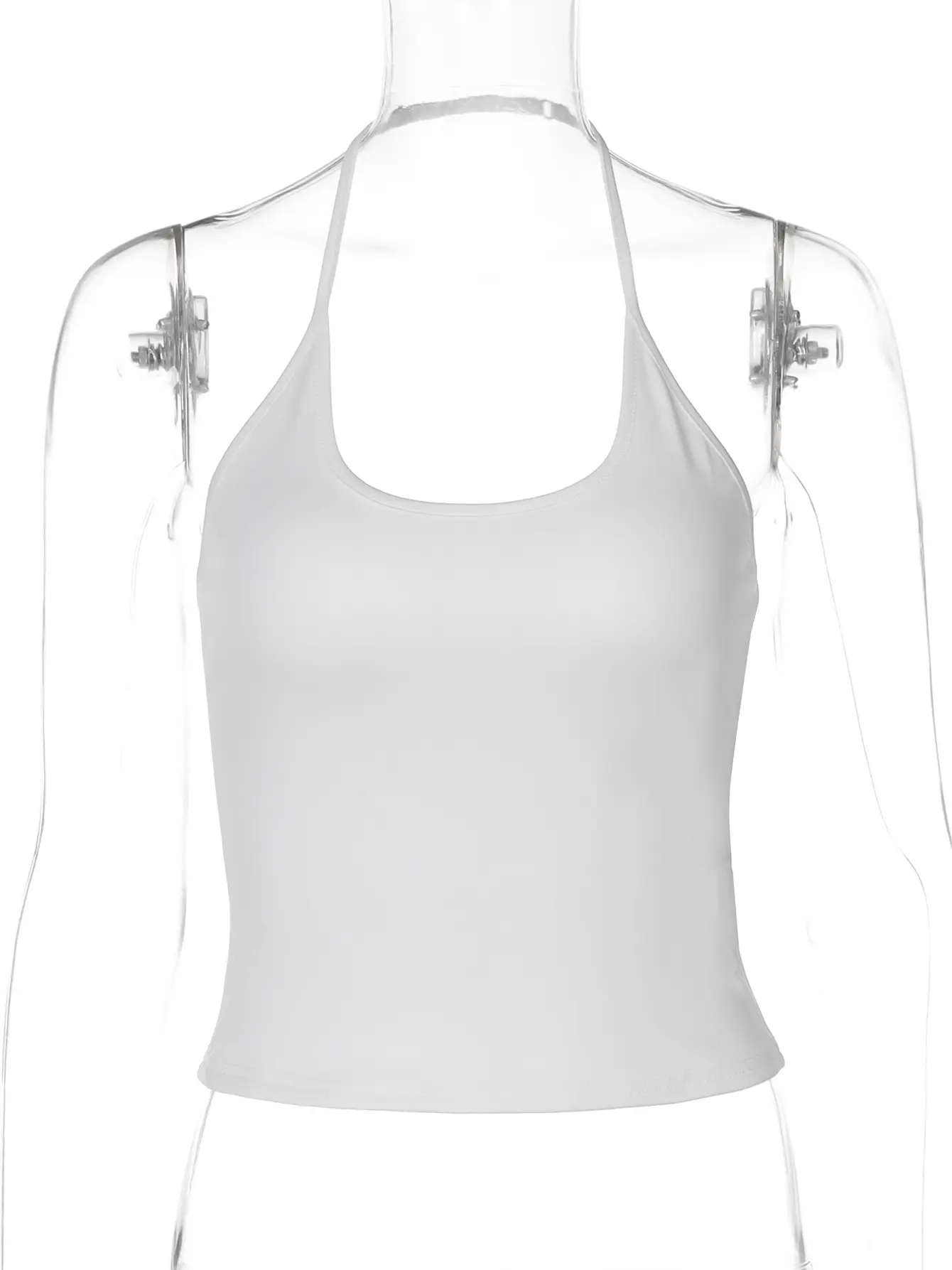 Hugcitar 2025 Fashion Halter Square Collar Solid Sexy Slim Crop Camis Top Summer Women Vacation Clothes Streetwear Party Club