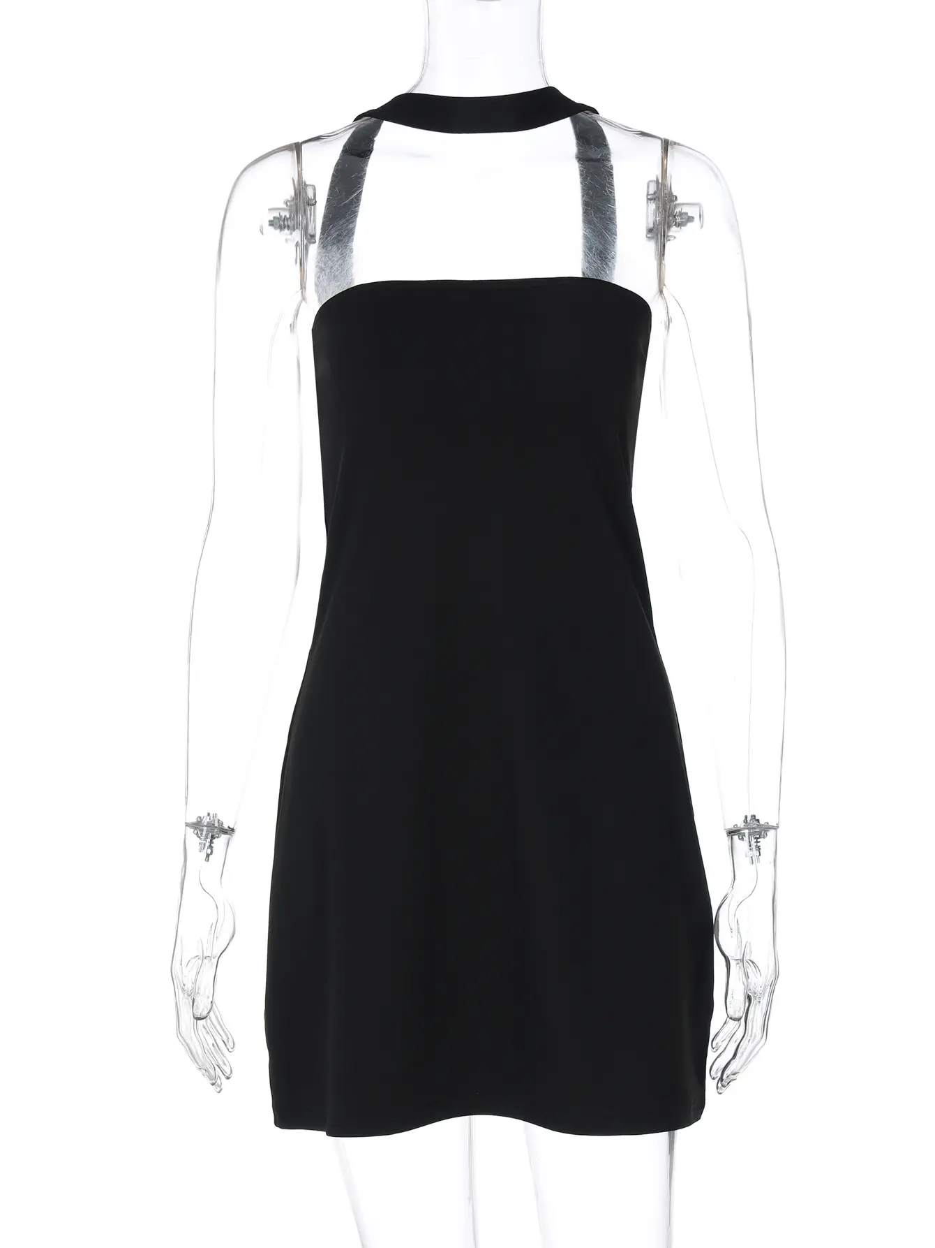 Hugcitar Women Elegant Halter Strapless Solid Sexy Bodycon Mini Dress 2025 Summer Evening Party Clothes Birthday Night Club