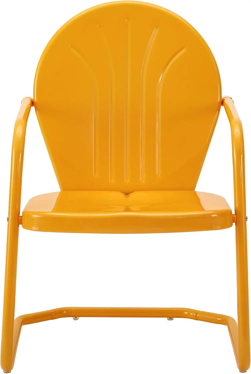 Griffith Outdoor Chair, Retro Metal Patio Chairs for Dining, Porch, Deck, Balcony, Tangerine