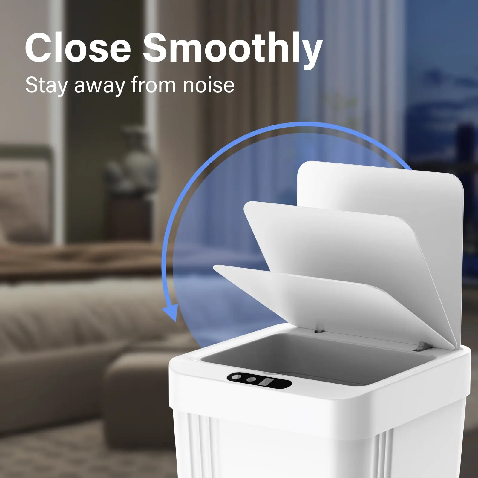 Smart Sensor Trash Can 2 Pack - 3.0 Gallon Waterproof Touchless Waste Bin for Bedroom, Office, Living Room - Blue & White