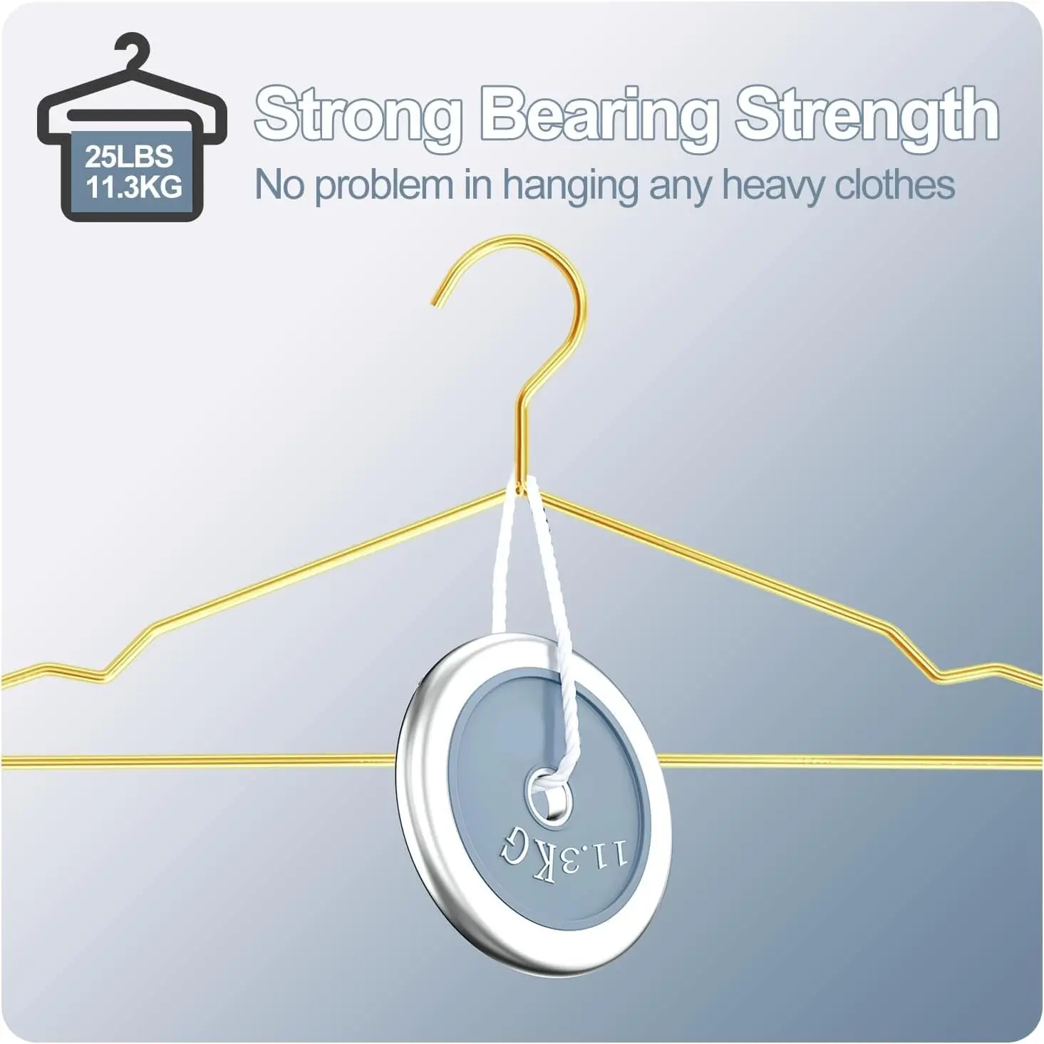 Metal Wire Clothes Hangers Bulk 60 Pack with Notches for Standard Size Coats, Shirts, Suits, Pants, Heavy Duty, Space-Saving