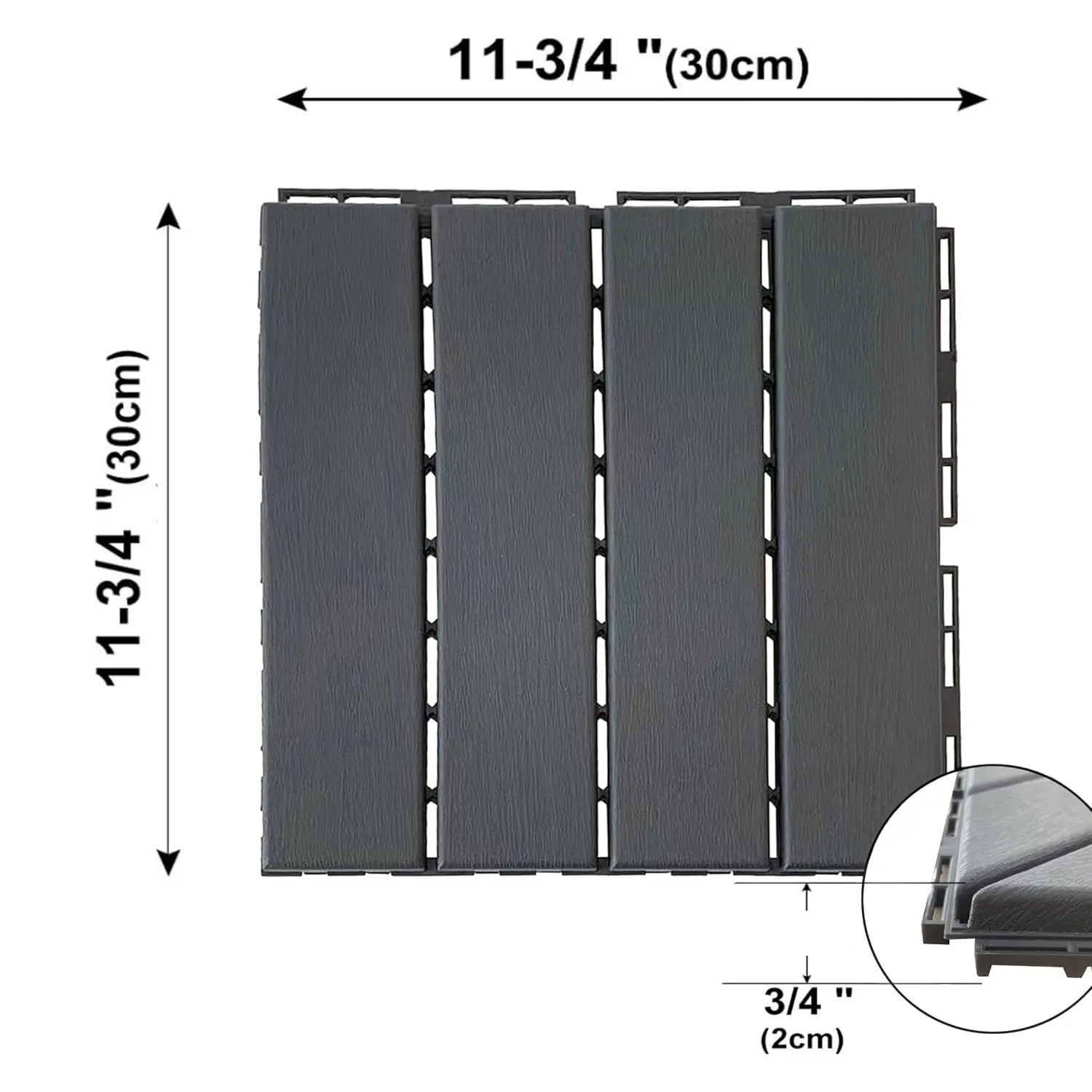 36 sq. ft Plastic Interlocking Deck Tiles,36 Pack,12"x12" Waterproof Outdoor Flooring All Weather Use, Patio Floor Decking Tiles