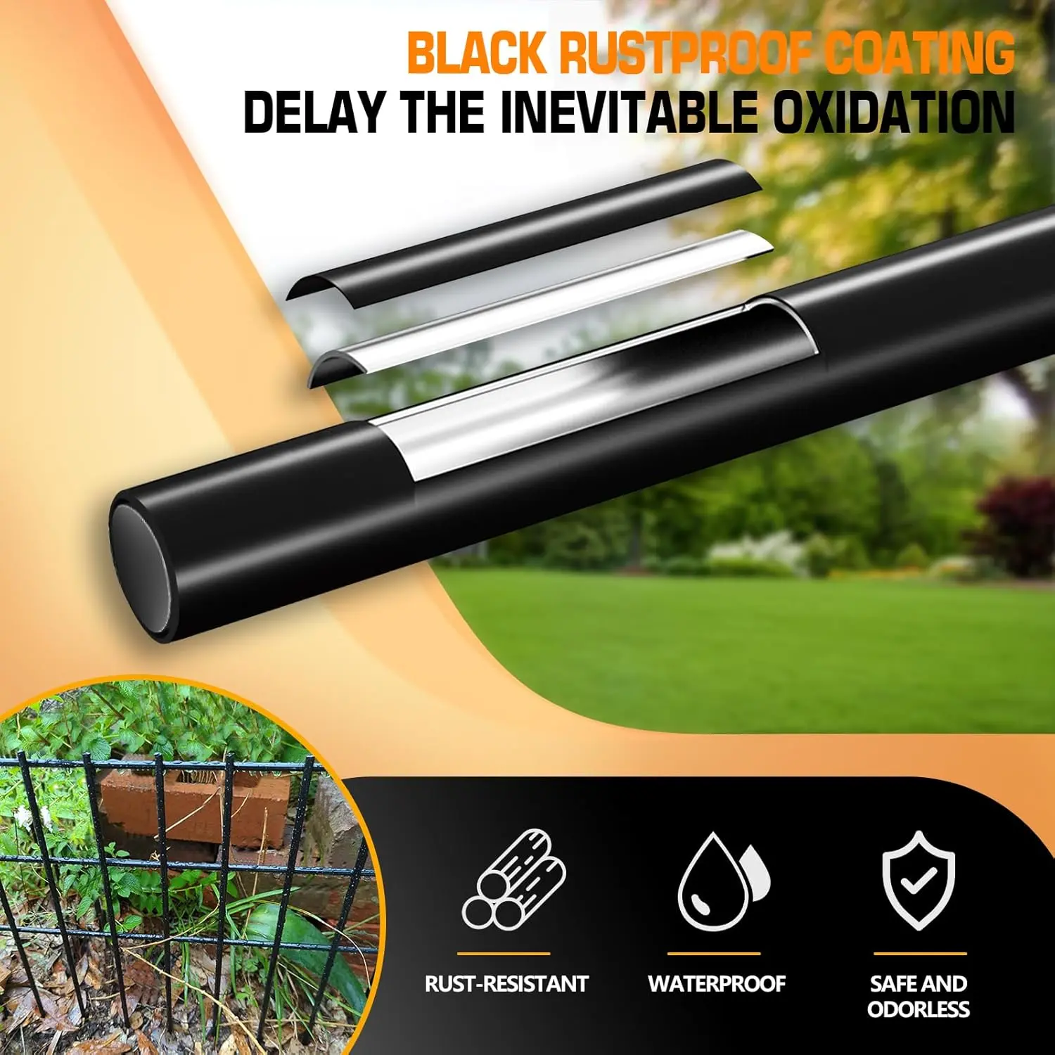 32 Panels Animal Barrier Fence No Dig, 32ft(L) X 13in(H) 1.2in Gap Rabbit Fences Ground Defense Border Small Metal Fencing