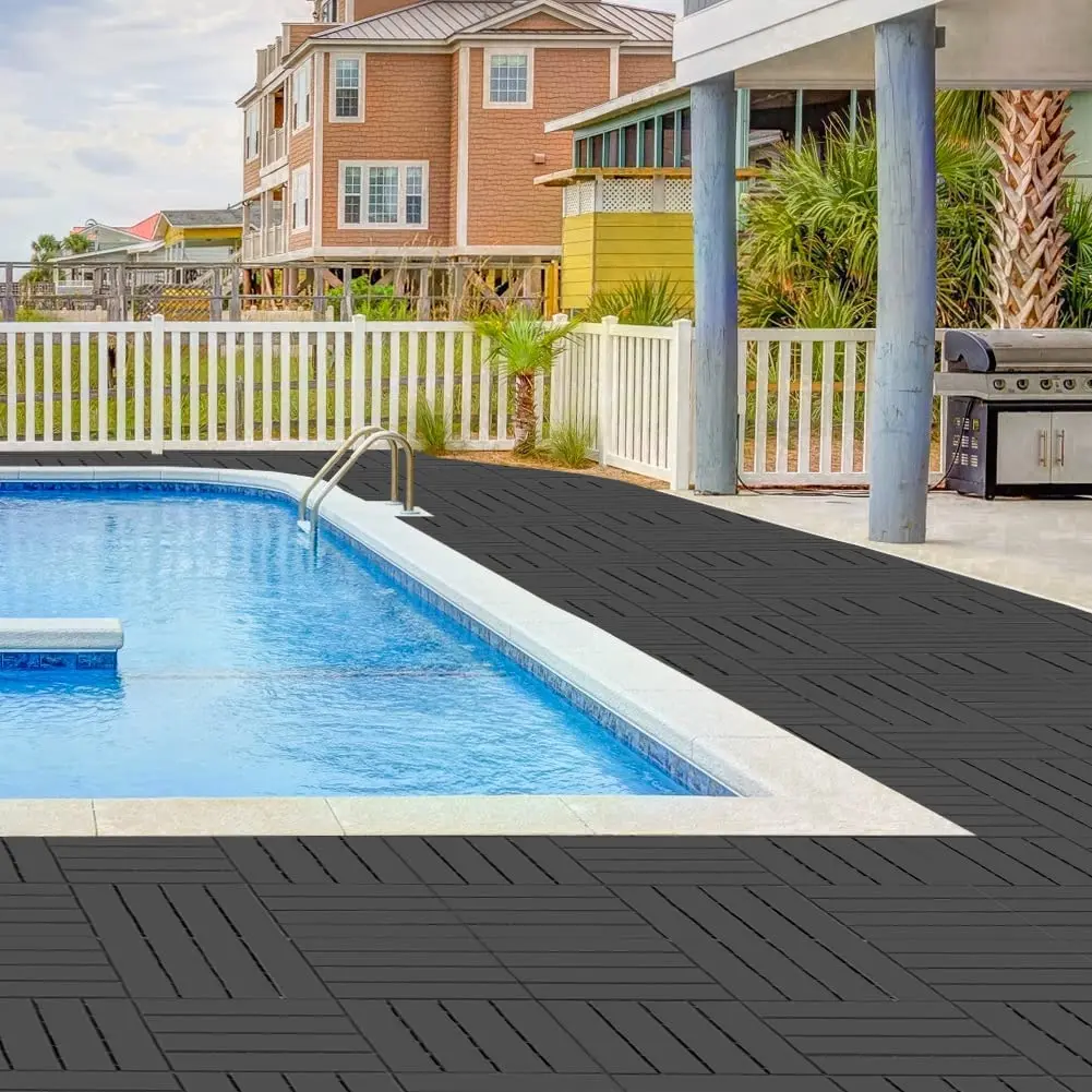 36 sq. ft Plastic Interlocking Deck Tiles,36 Pack,12"x12" Waterproof Outdoor Flooring All Weather Use, Patio Floor Decking Tiles