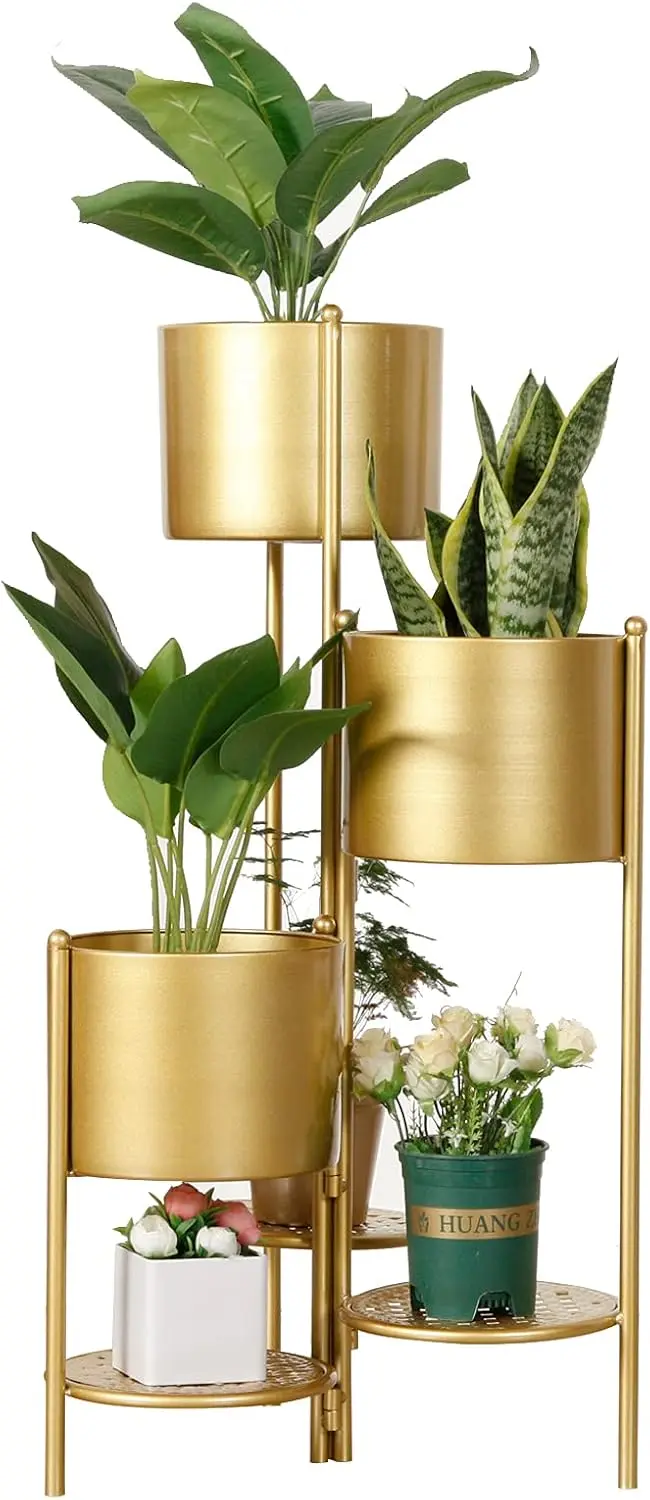 Corner Plant Stand Indoor Metal, 6 Tier 6 Potted Outdoor Flower Pot Stands Holder Shelves for Living Room, Potted Storage