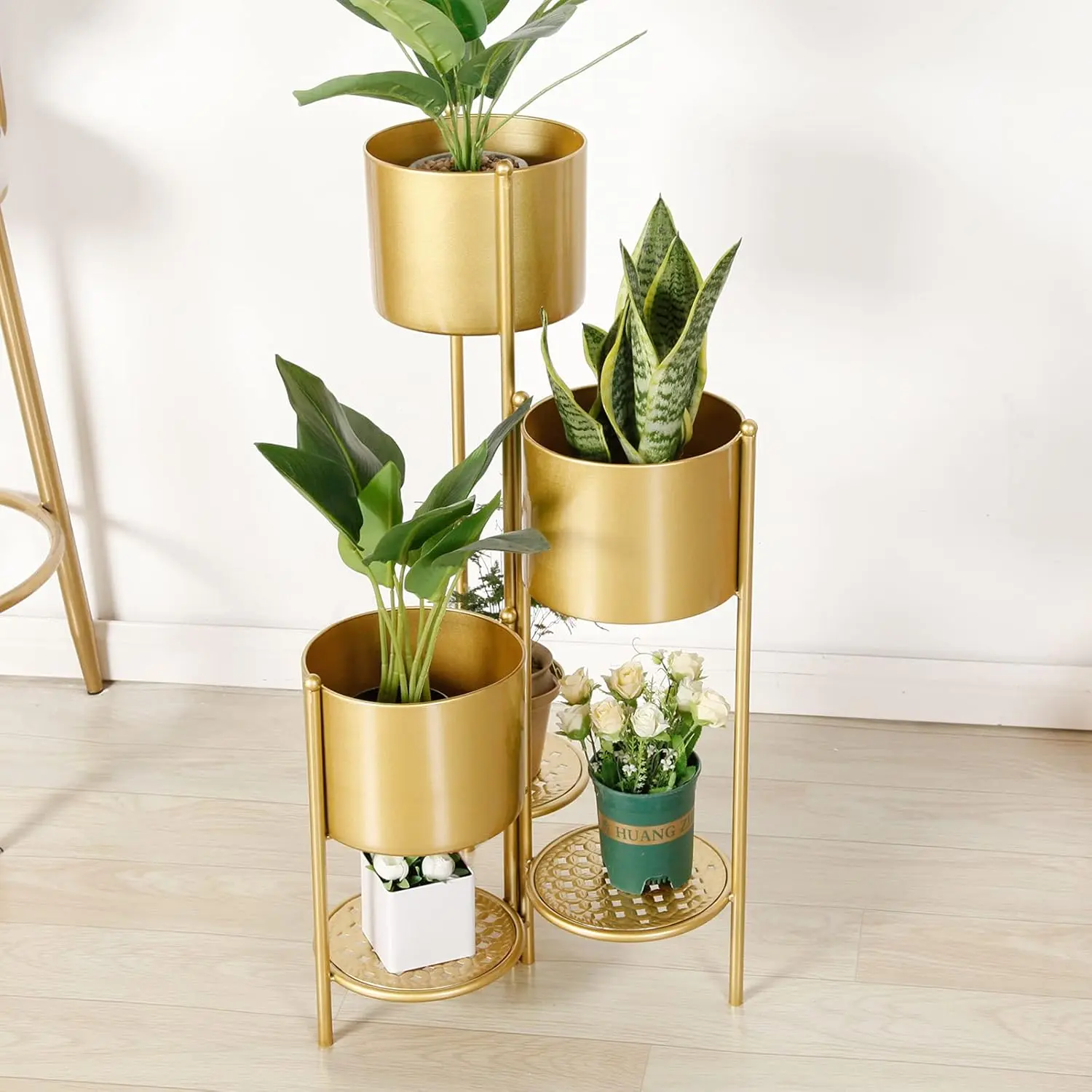 Corner Plant Stand Indoor Metal, 6 Tier 6 Potted Outdoor Flower Pot Stands Holder Shelves for Living Room, Potted Storage