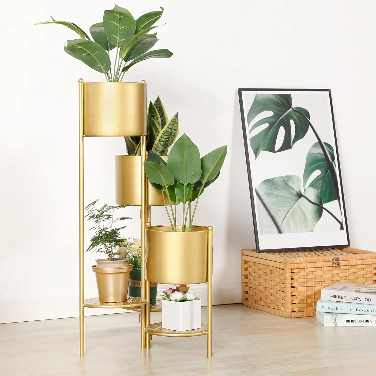 Corner Plant Stand Indoor Metal, 6 Tier 6 Potted Outdoor Flower Pot Stands Holder Shelves for Living Room, Potted Storage