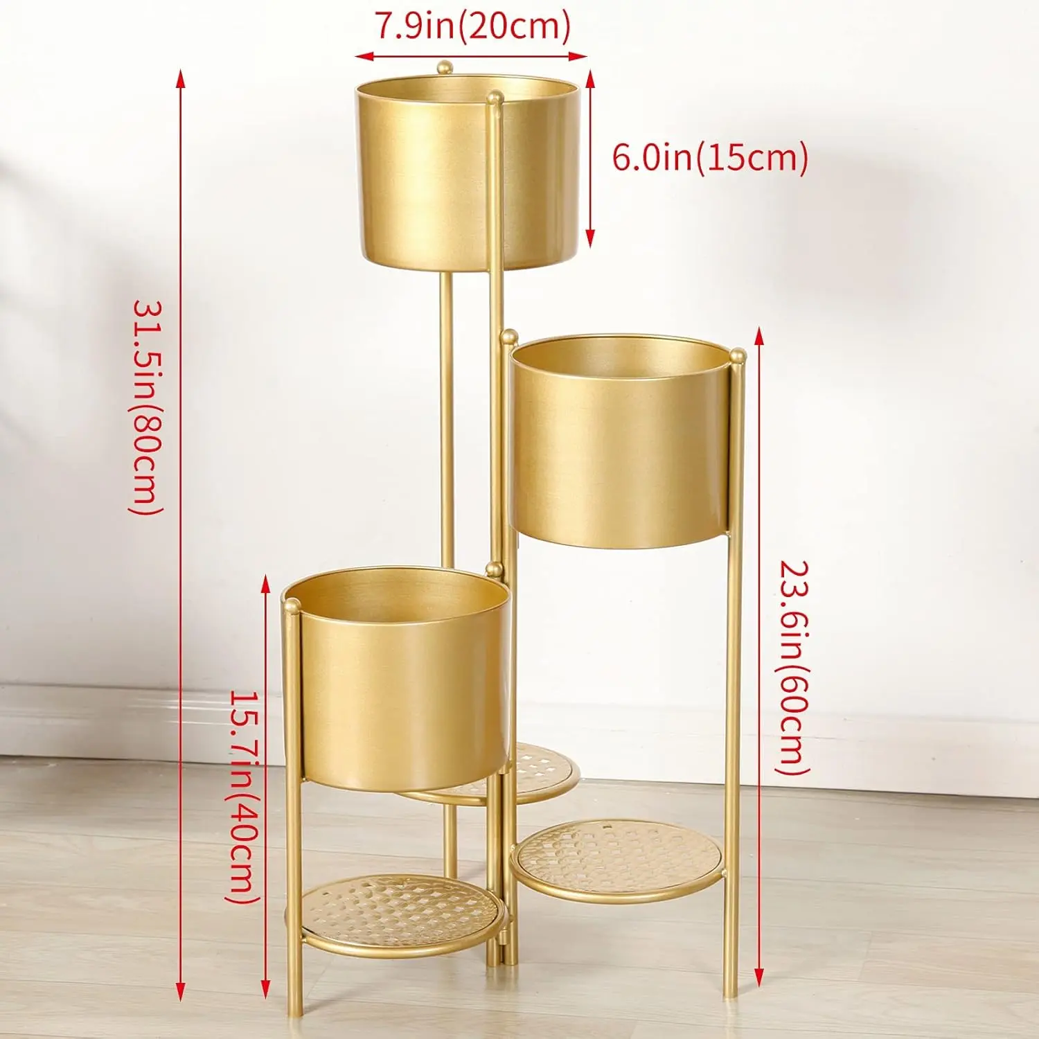 Corner Plant Stand Indoor Metal, 6 Tier 6 Potted Outdoor Flower Pot Stands Holder Shelves for Living Room, Potted Storage