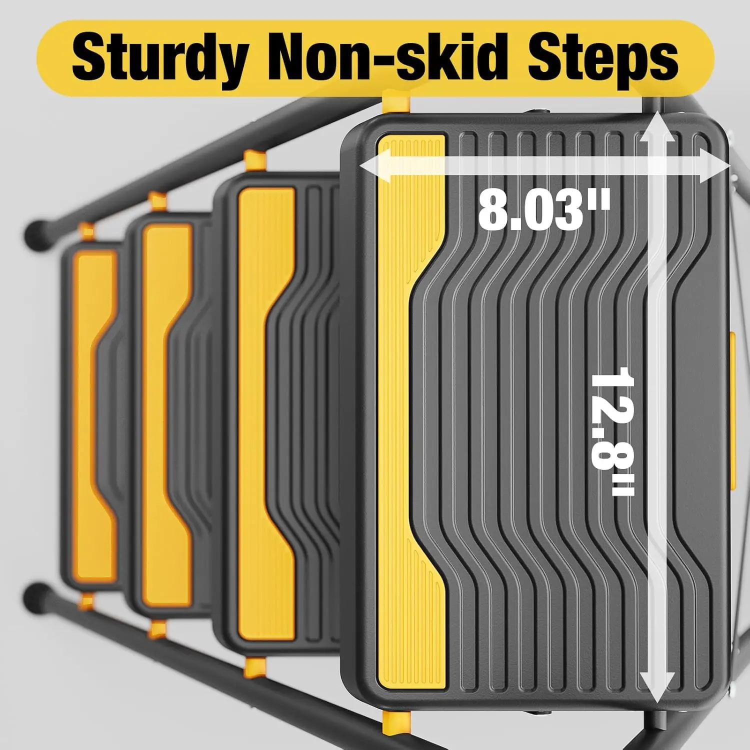 4 Step Ladder, Heavy-Duty 800lb Capacity, Wide Anti-Slip Steps & Secure Handrail Compact, Folding Step Stool Portable Design
