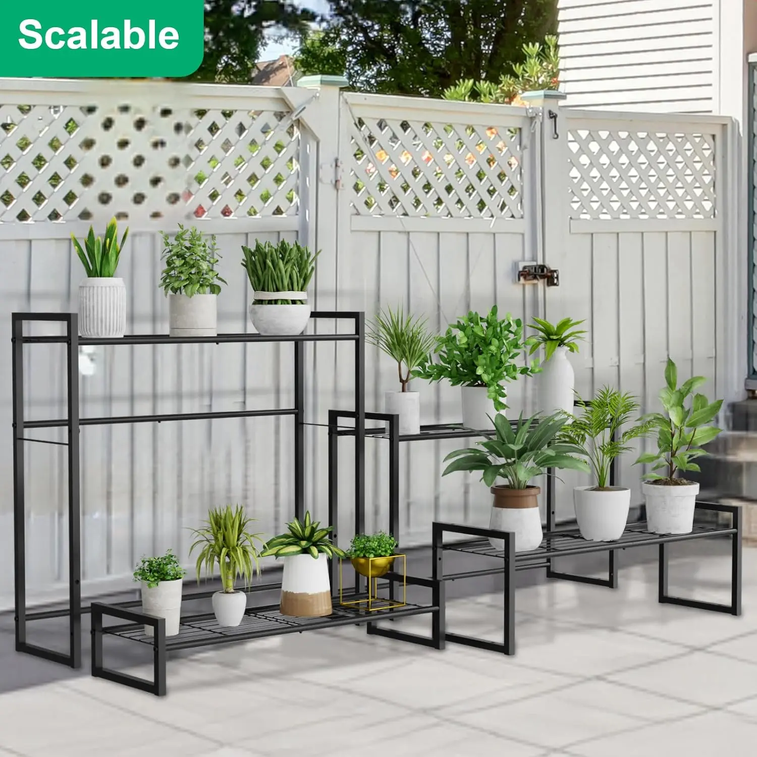 Plant Stand,4 Tier Stackable Tiered Plant Stand, Scalable Heavy Duty Tall Plant Shelf for Indoor Outdoor,Garden, Display Shelves