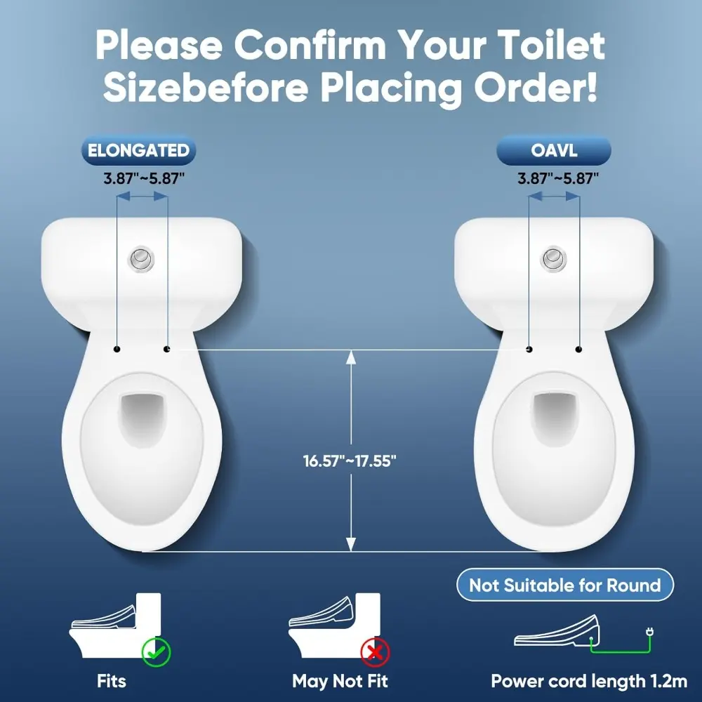 Bidet Toilet Seat Olive Smart Electric Heated Toilet Seat with Warm Water & Dryer, Feminine & Child Wash, Self-Clean Stainless S