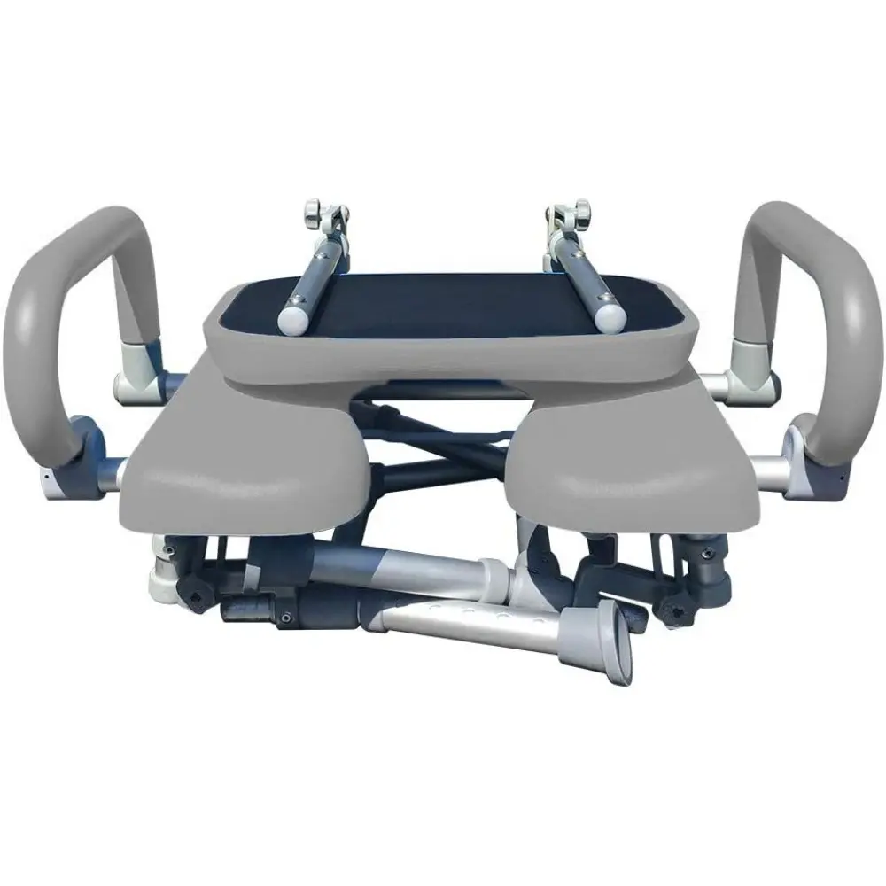 UltraCommode™ Foldable Commode and Shower Chair, Soft, Warm, Portable and Foldable XL Toilet Seat with Open Front, Padded Armre