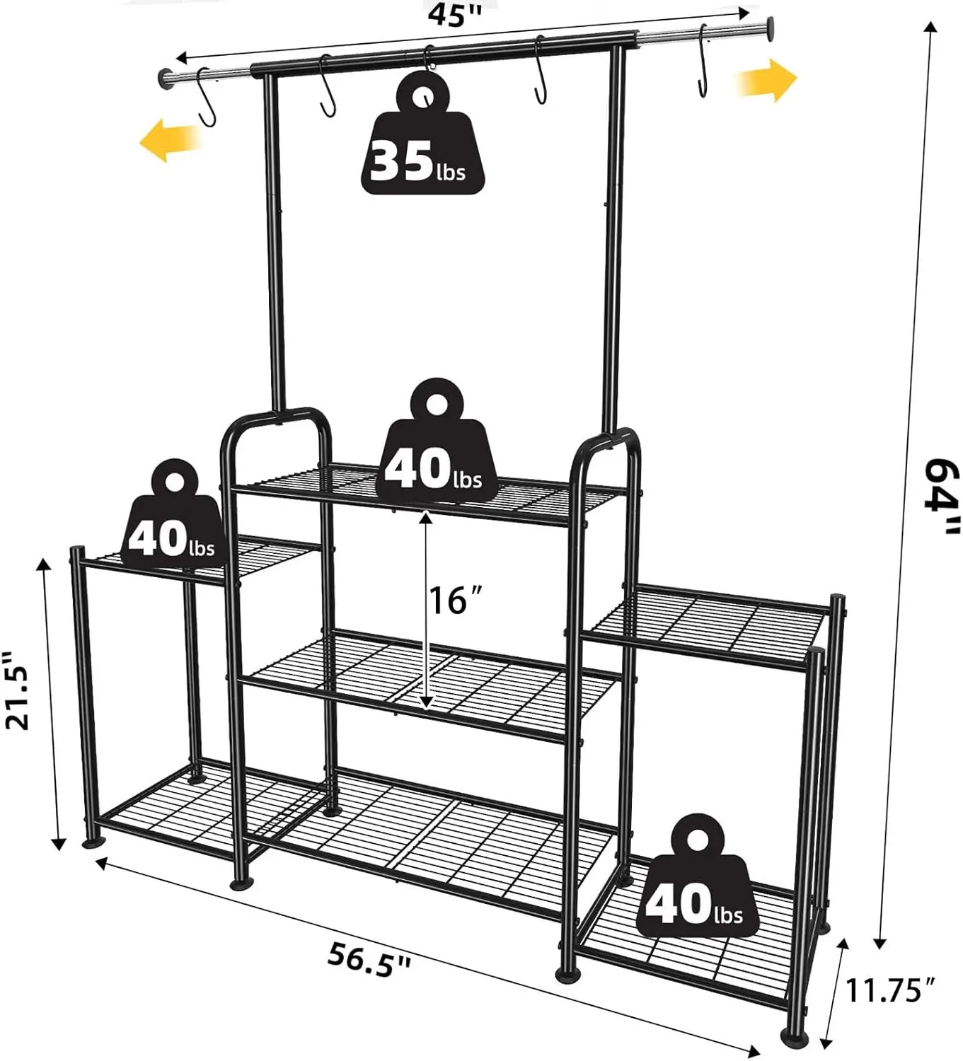 Plant Stand Indoor Outdoor,Metal 3 Tier Tall Hanging Plant Shelf for Multiple Flower Planter Large Heavy Duty Ladder Plant Holde