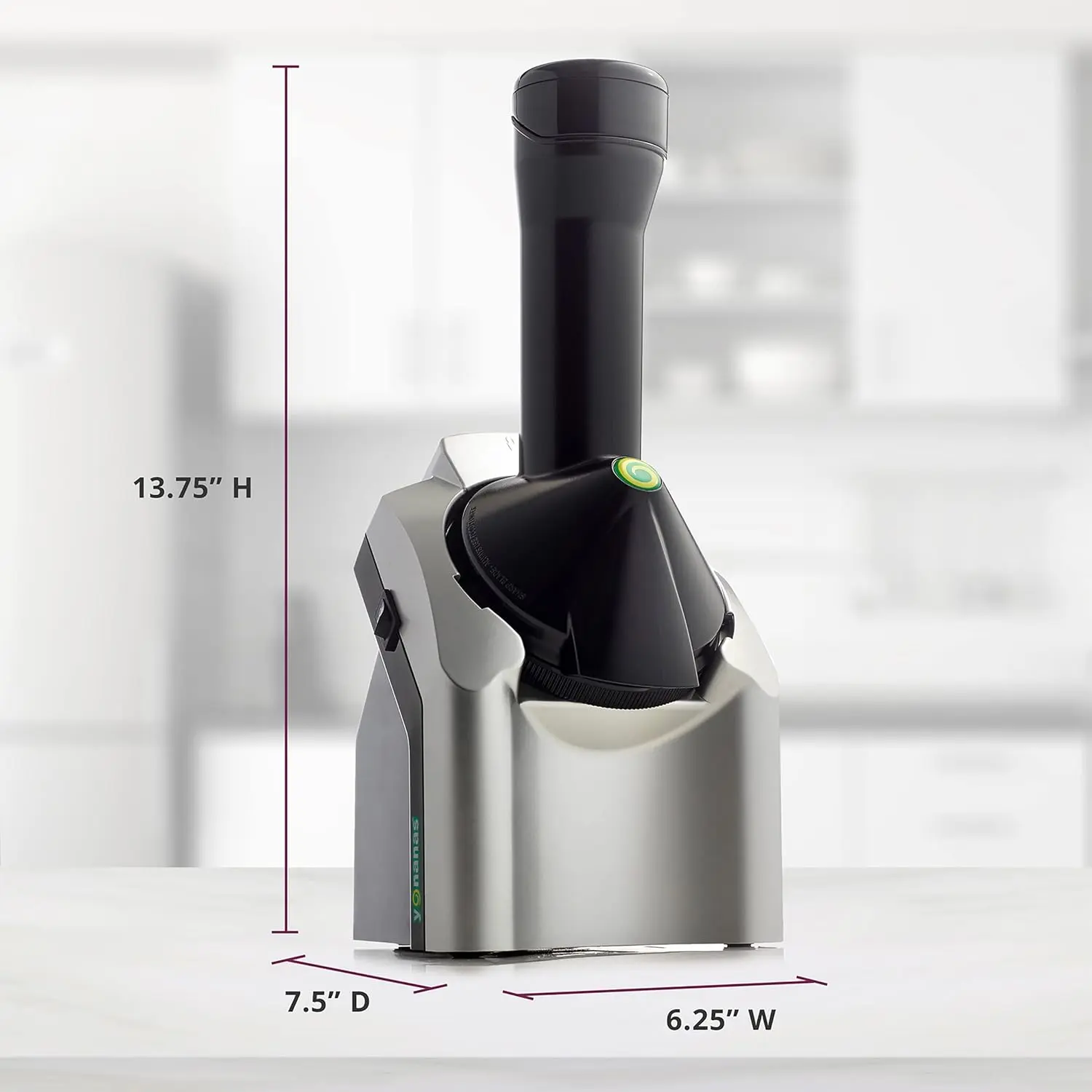 902 Classic Vegan Non-Dairy Frozen Fruit Soft Serve Dessert Maker, BPA Free, Includes 36 Recipes, 200-Watts, Silver