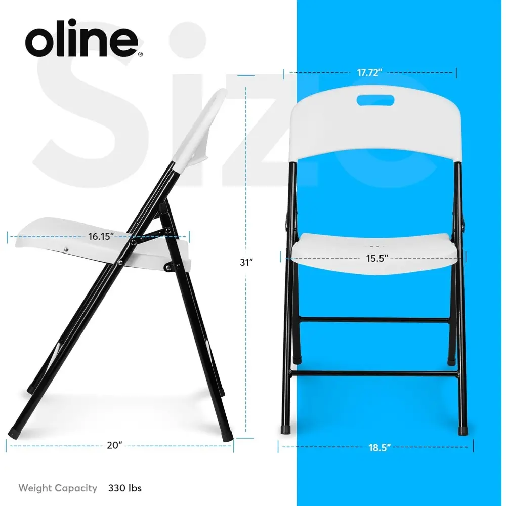 Folding Chair, Indoor Outdoor Plastic Commercial Stackable Foldable Guest Chairs for Events Office Wedding Party Picnic Kitchen