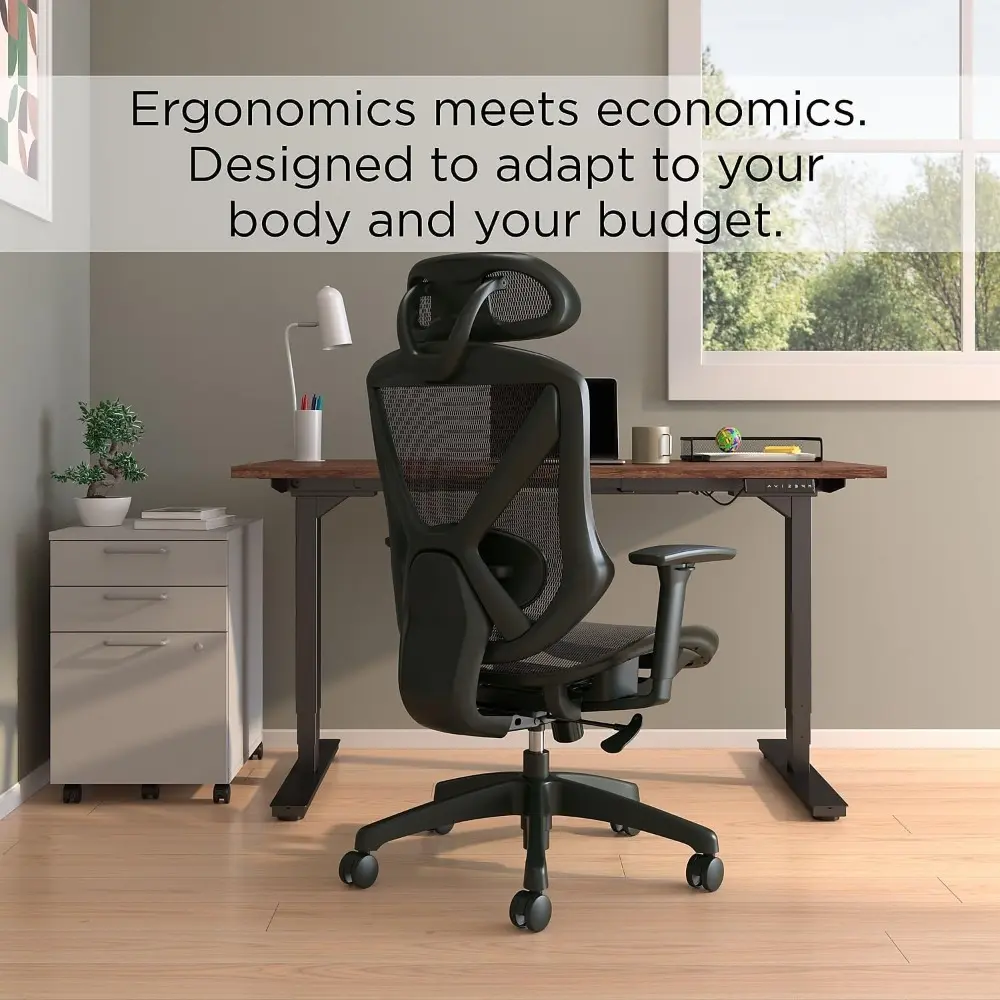 Ergonomic Mesh Swivel Office Chair in Black - Dexley UN56946