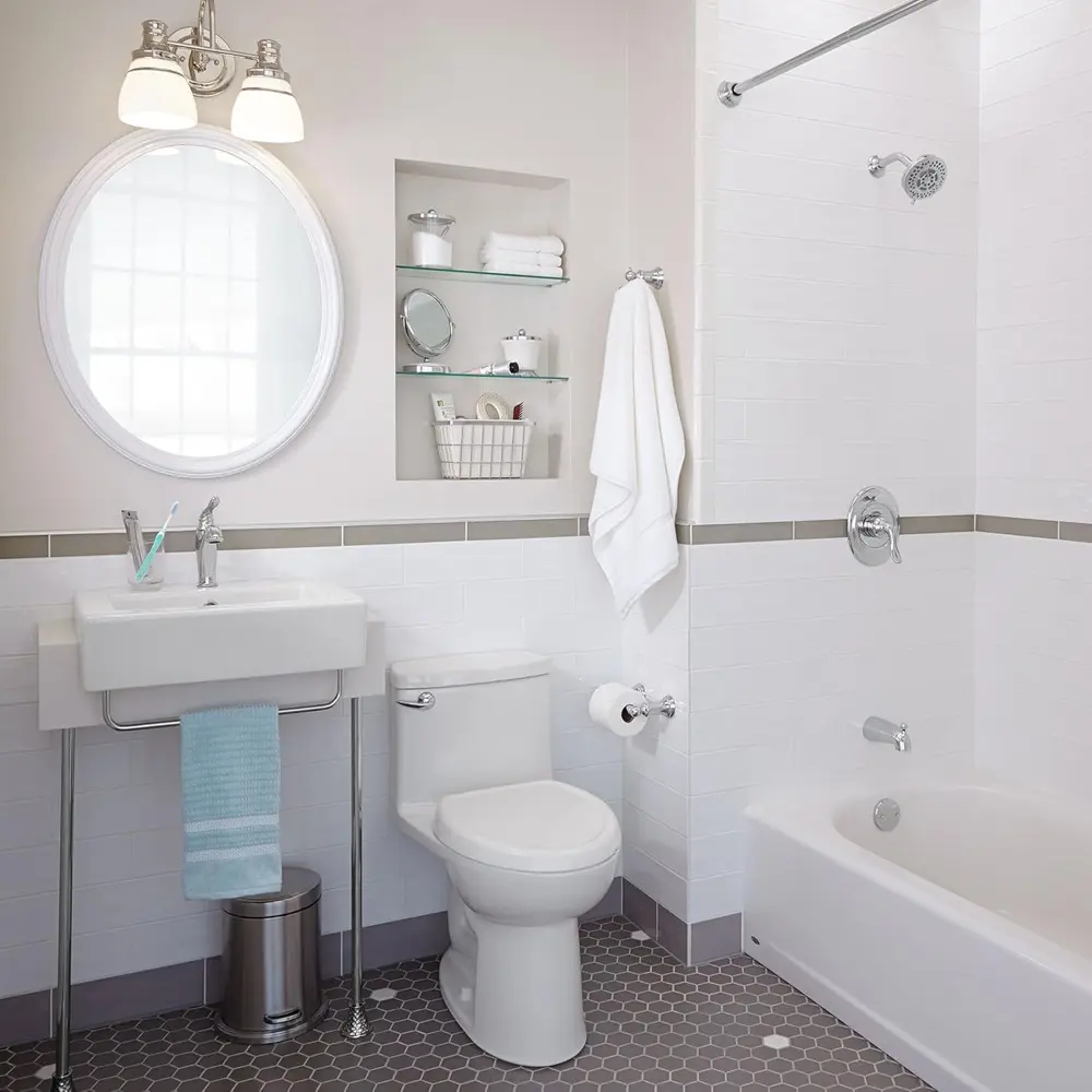 612AA001.020 Compact Cadet 3, One-Piece Toilet with Slow-Close Seat and Wax Ring, Elongated Front, Left-Hand Flush, White, 1.28