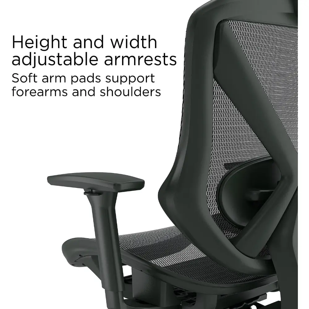 Ergonomic Mesh Swivel Office Chair in Black - Dexley UN56946