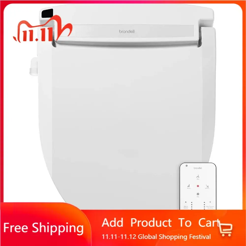 LE99 Bidet Toilet Seat, Fits Elongated Toilets, Electric Bidet with Remote, Warm Air Dryer, Strong Wash Mode, Stainless-Steel N