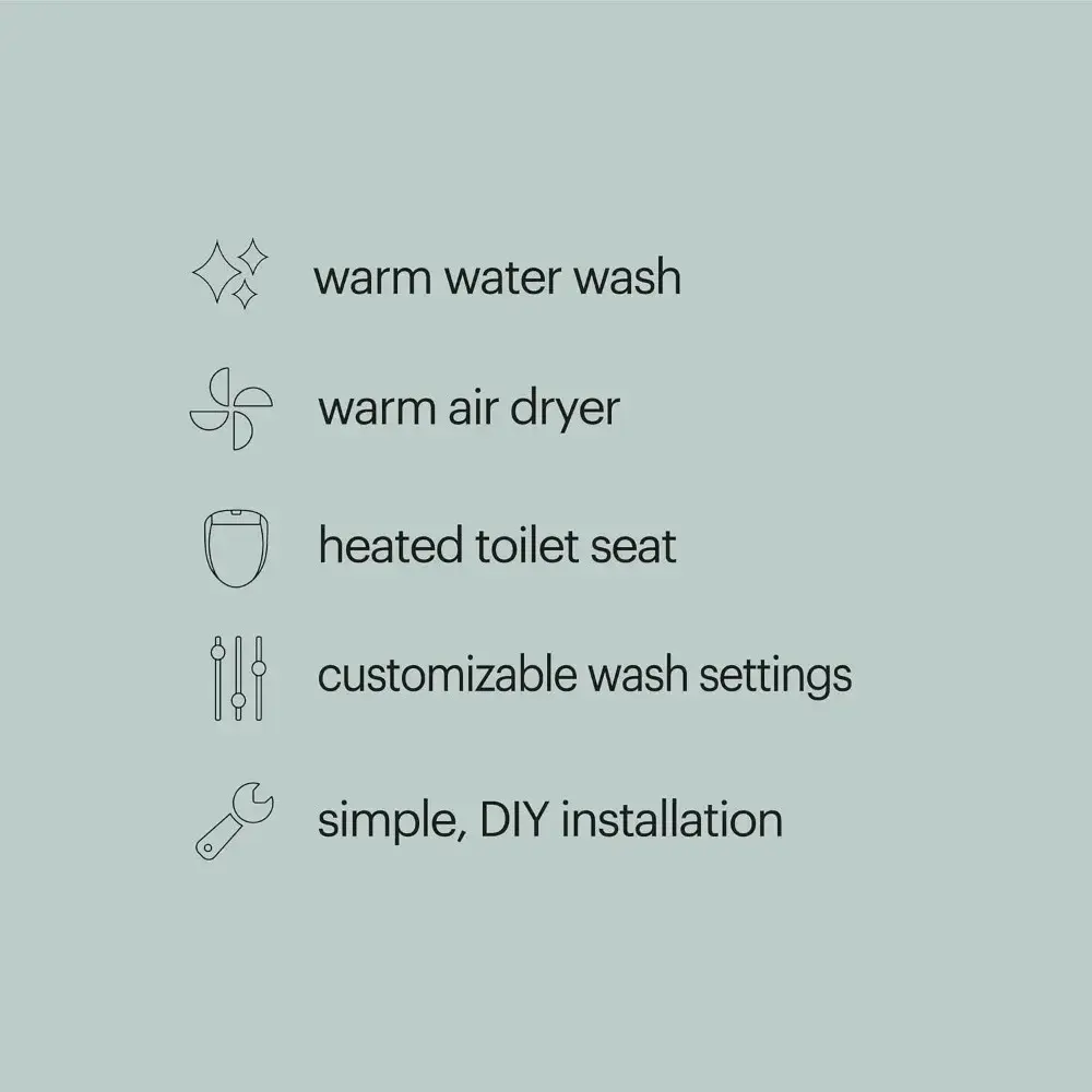 LE99 Bidet Toilet Seat, Fits Elongated Toilets, Electric Bidet with Remote, Warm Air Dryer, Strong Wash Mode, Stainless-Steel N