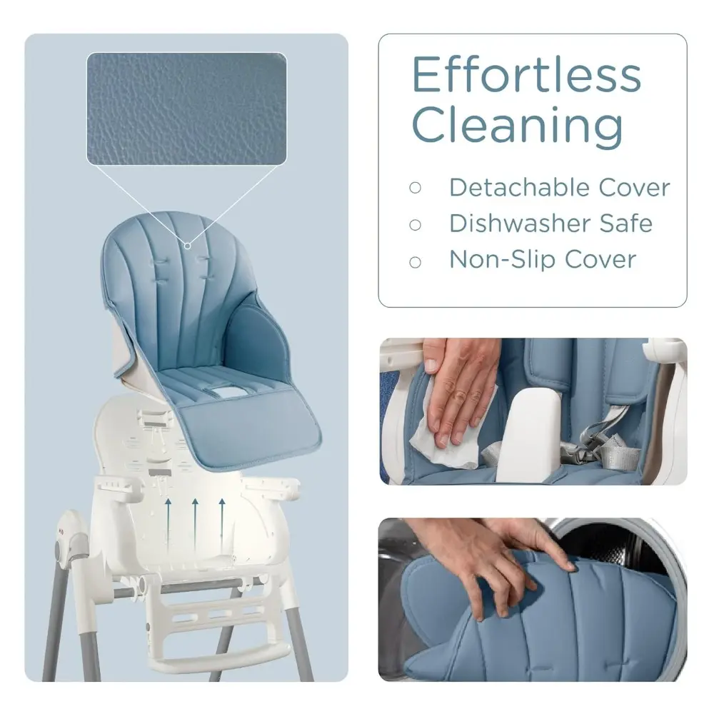 KÜB 3-in-1 Foldable Baby High Chair (Blue) | Multifunctional Infant High Chairs for Babies and Toddlers | Removable Seat & Tray