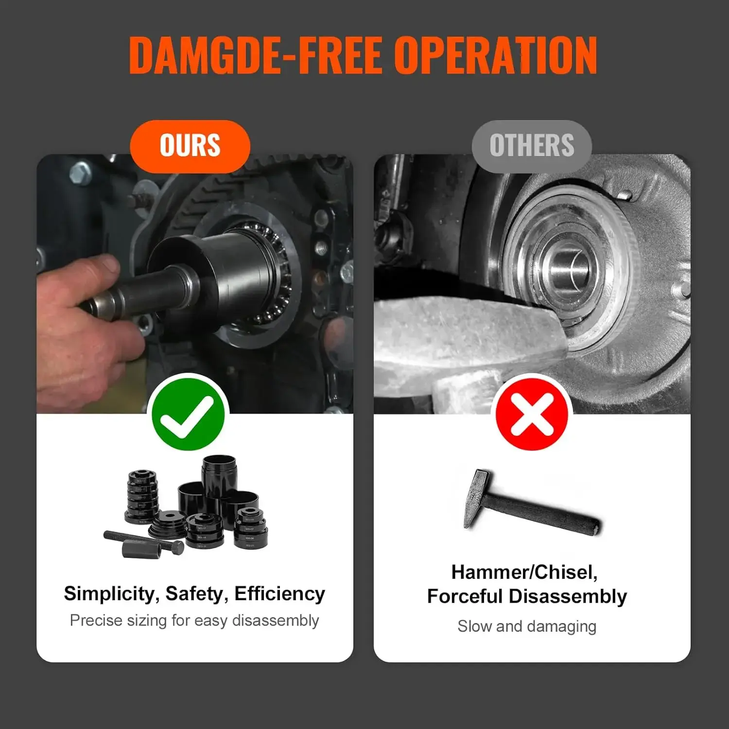 Wheel Bearing Press Kit, 23 pcs FWD Bearing Puller Tools, for Front Wheel Drive Bearing Removal and Installation