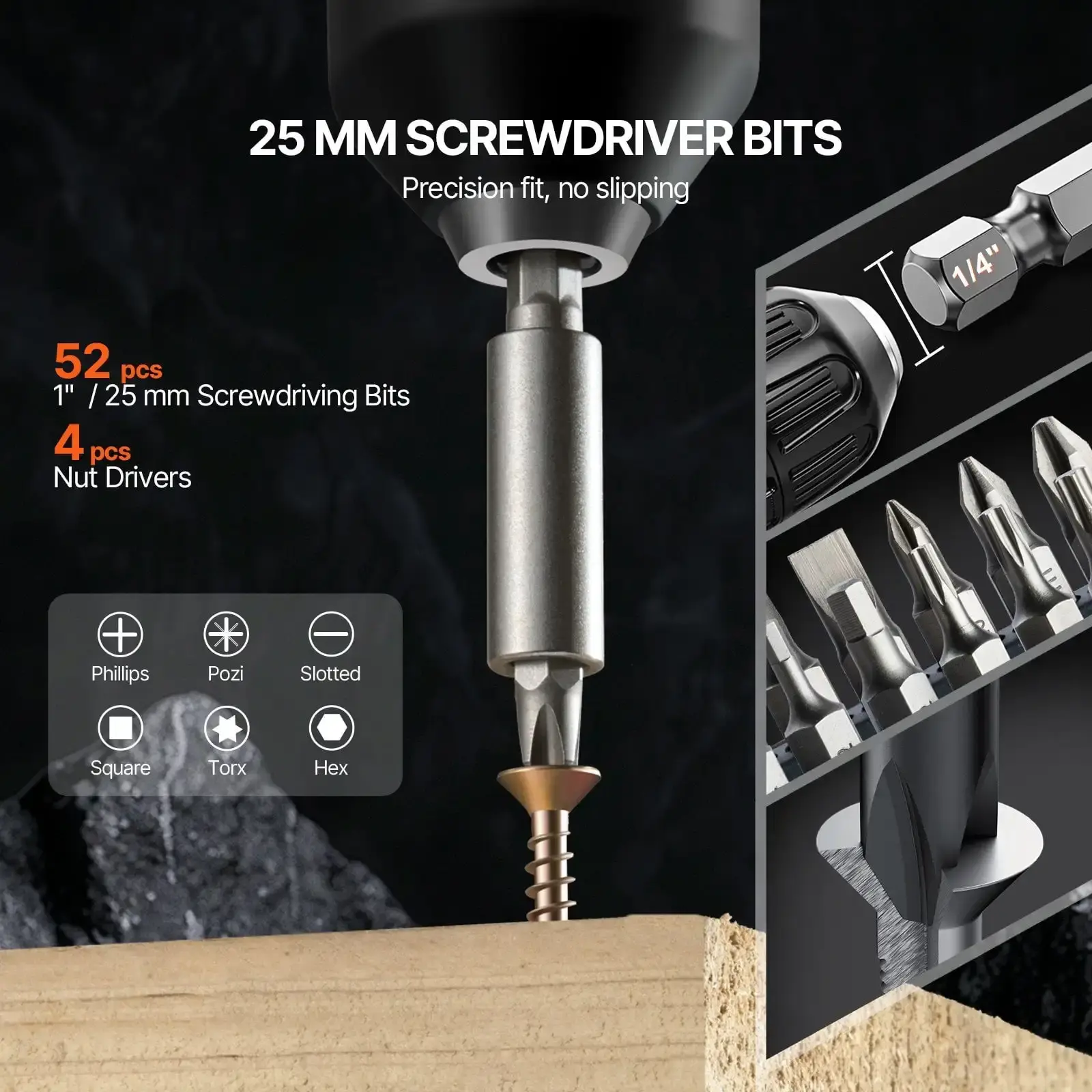 Drill Bit Set 100PCS Screwdriver Bit Set with Carrying Case Multi-purpose