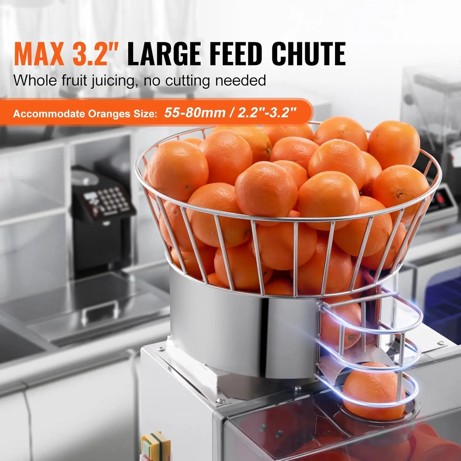 Commercial Orange Juicer Machine, 120W Automatic Feeding Juice Extractor