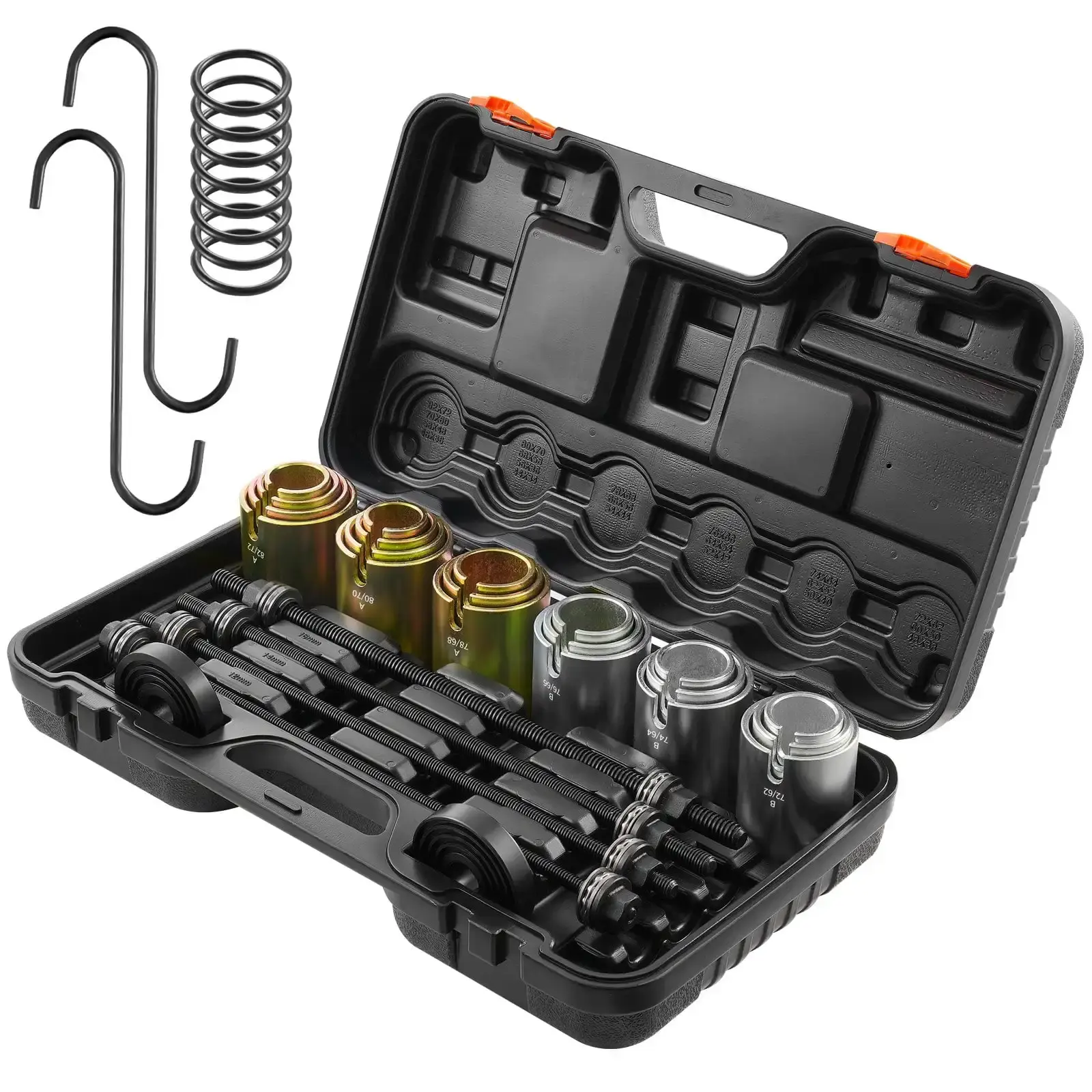 26-Piece Pull and Press Sleeve Kit - Steel Bush and Bearing Removal/Installation Tool Set