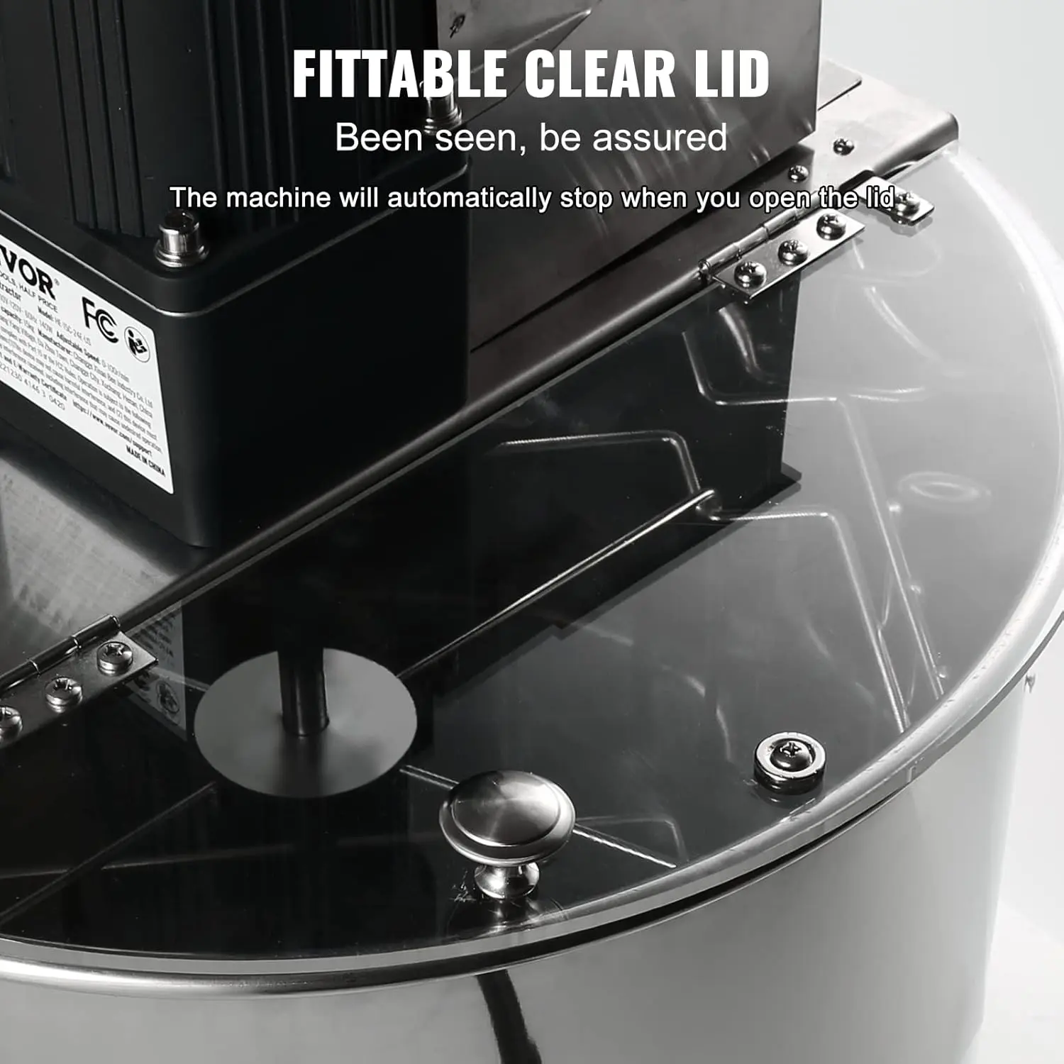 Electric Honey Extractor 2/4 Frame, Stainless Steel Beekeeping Extractor Equipment with Adjustable Stand and Clear Lid