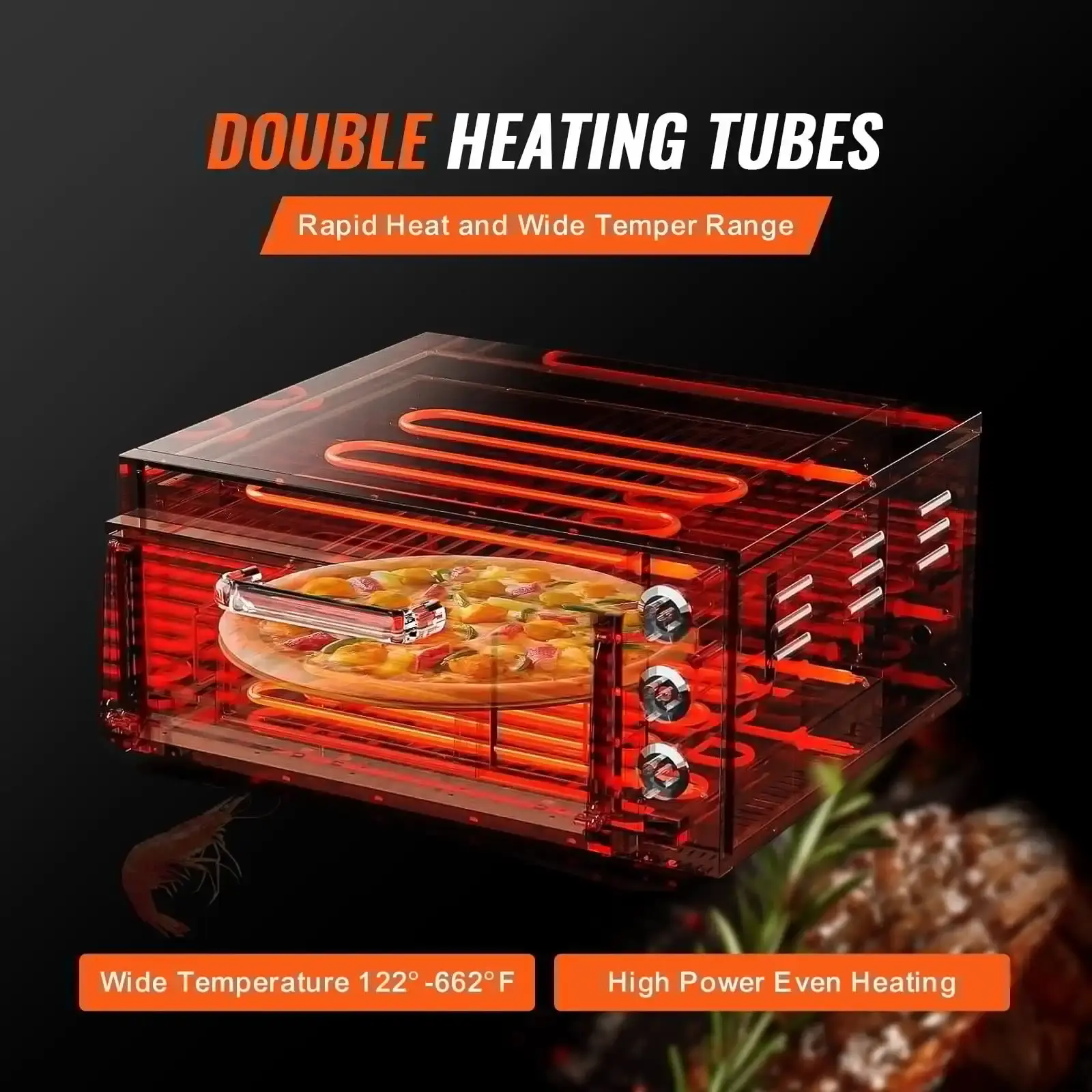 Commercial Countertop Pizza Oven Electric Pizza Oven for 14" Pizza Indoor
