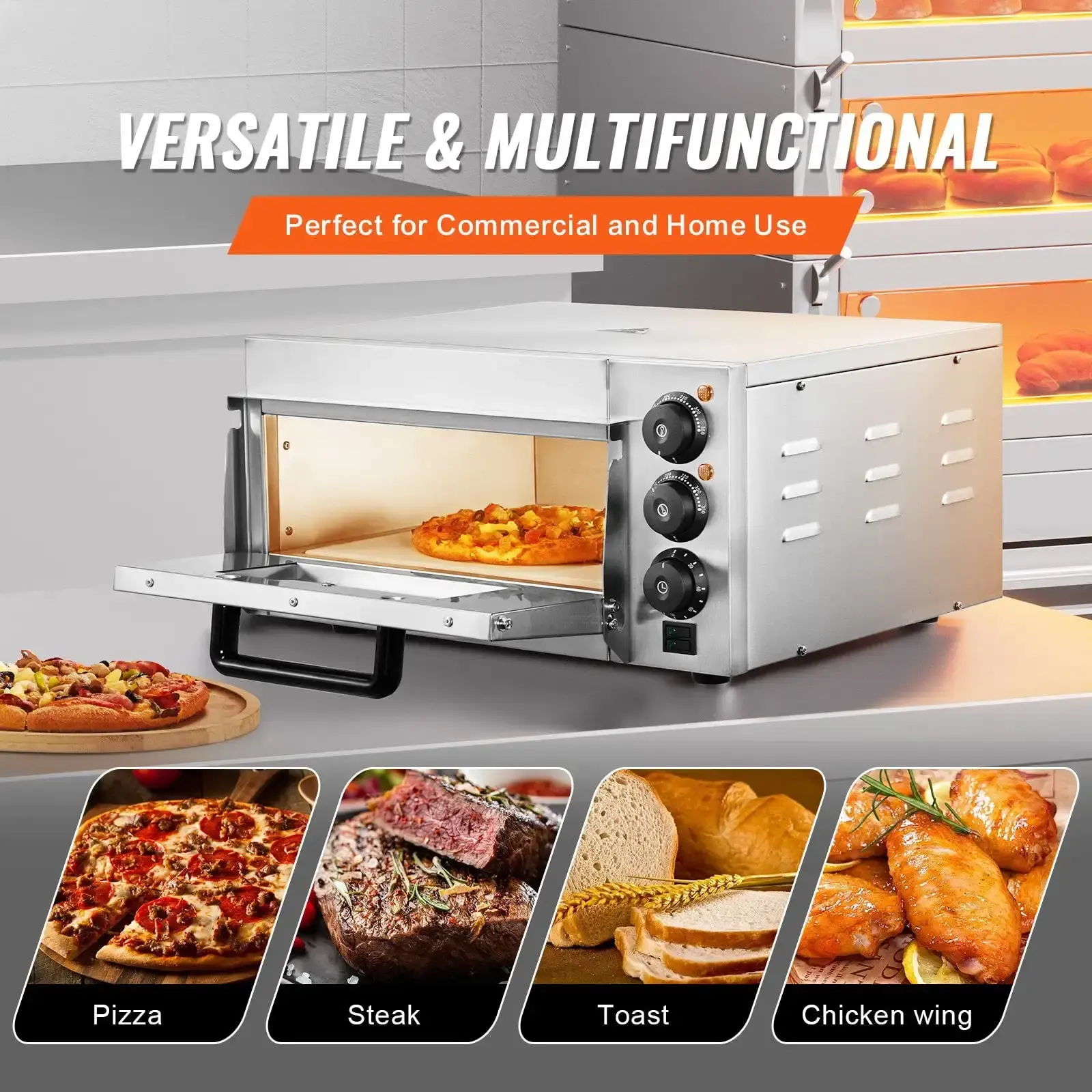 Commercial Countertop Pizza Oven Electric Pizza Oven for 14" Pizza Indoor