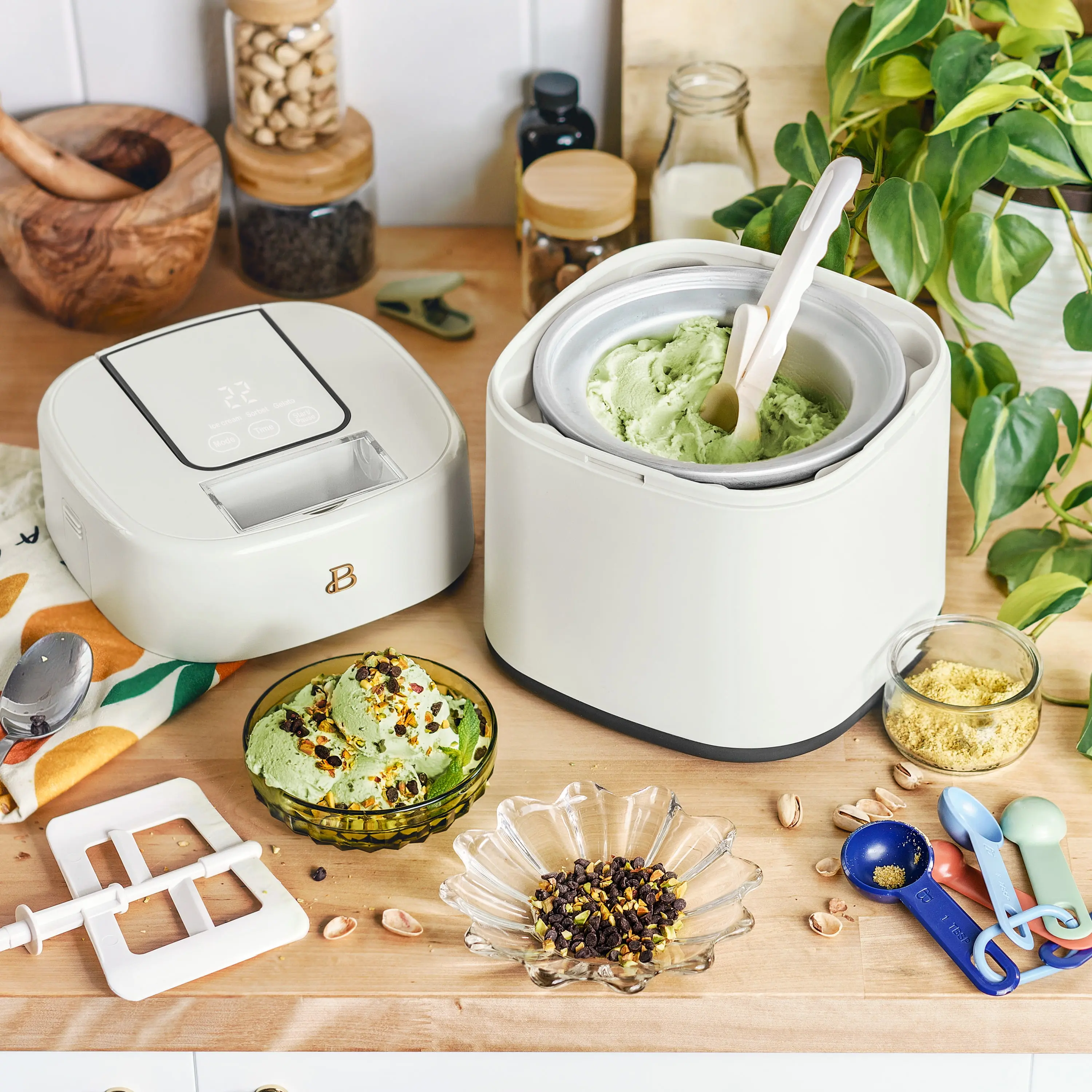 1.5 Qt Ice Cream Maker with Touch Activated Display, White